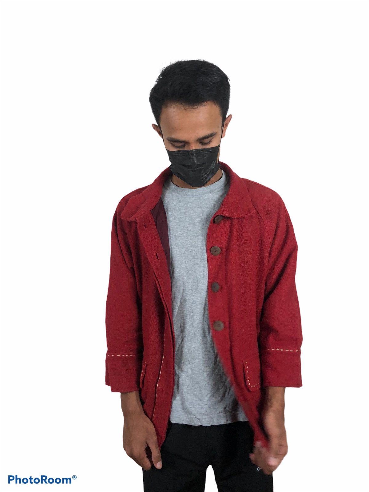 Japanese Brand × United Bamboo × Vintage Bamboo United Handcraft Red Sackcloth Jacket Size US M / EU 48-50 / 2 - 4 Thumbnail