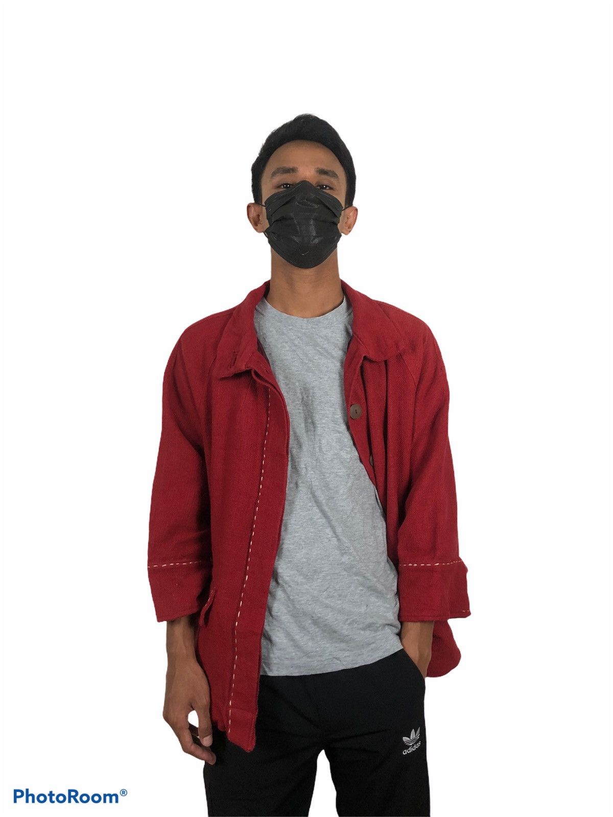 Japanese Brand × United Bamboo × Vintage Bamboo United Handcraft Red Sackcloth Jacket Size US M / EU 48-50 / 2 - 1 Thumbnail