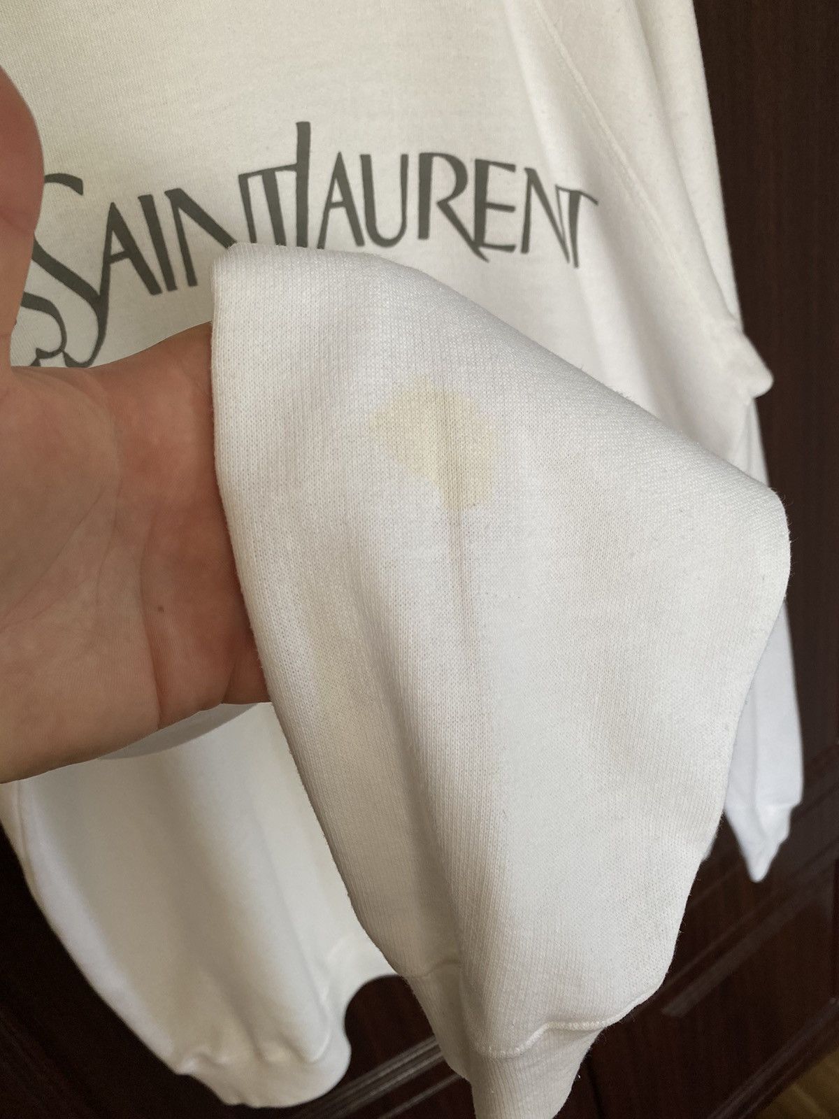 Yves Saint Laurent Vintage Yves Saint Laurent White Logo Sweatshirt Burberry Size US L / EU 52-54 / 3 - 11 Thumbnail