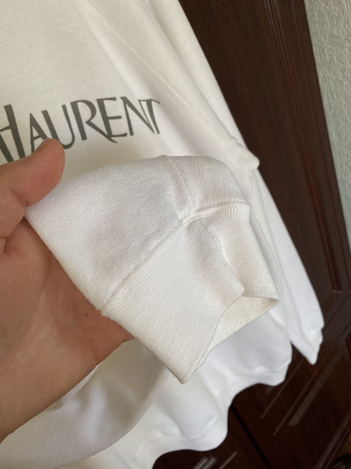 Yves Saint Laurent Vintage Yves Saint Laurent White Logo Sweatshirt Burberry Size US L / EU 52-54 / 3 - 6 Thumbnail