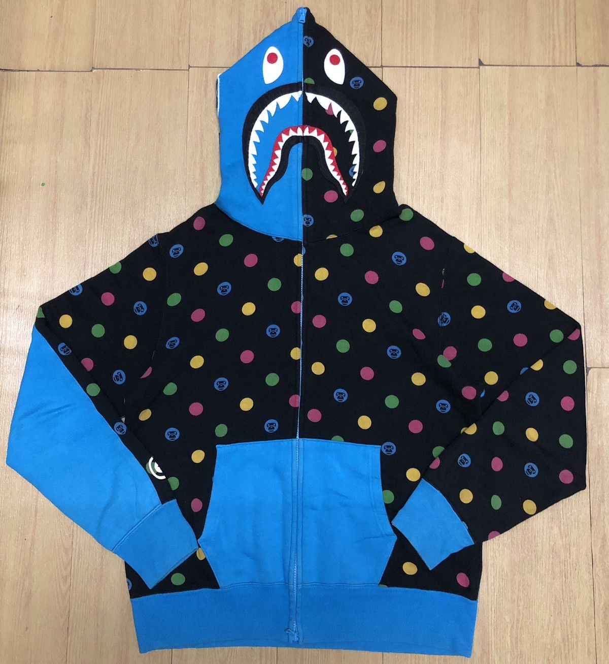 Bape Baby Milo Polka Dot Shark Full Zip Hoodie Size US L / EU 52-54 / 3 - 1 Thumbnail
