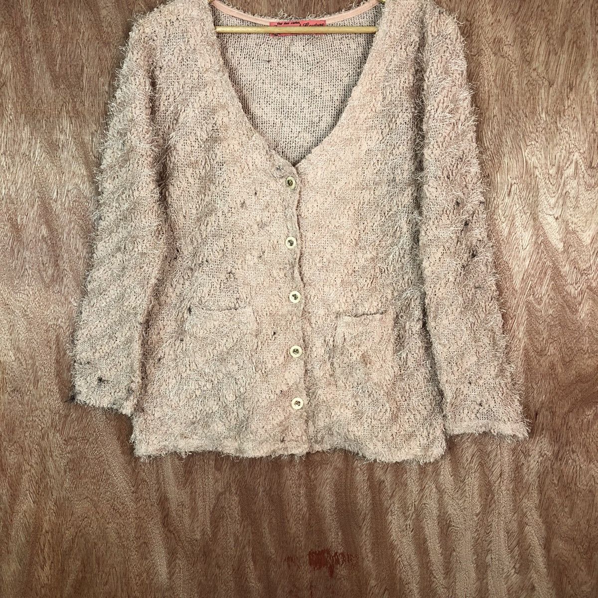 Japanese Brand Natural Couture Shag Shaggy Fur Mohair Cardigan #6676 Size M / US 6-8 / IT 42-44 - 3 Thumbnail