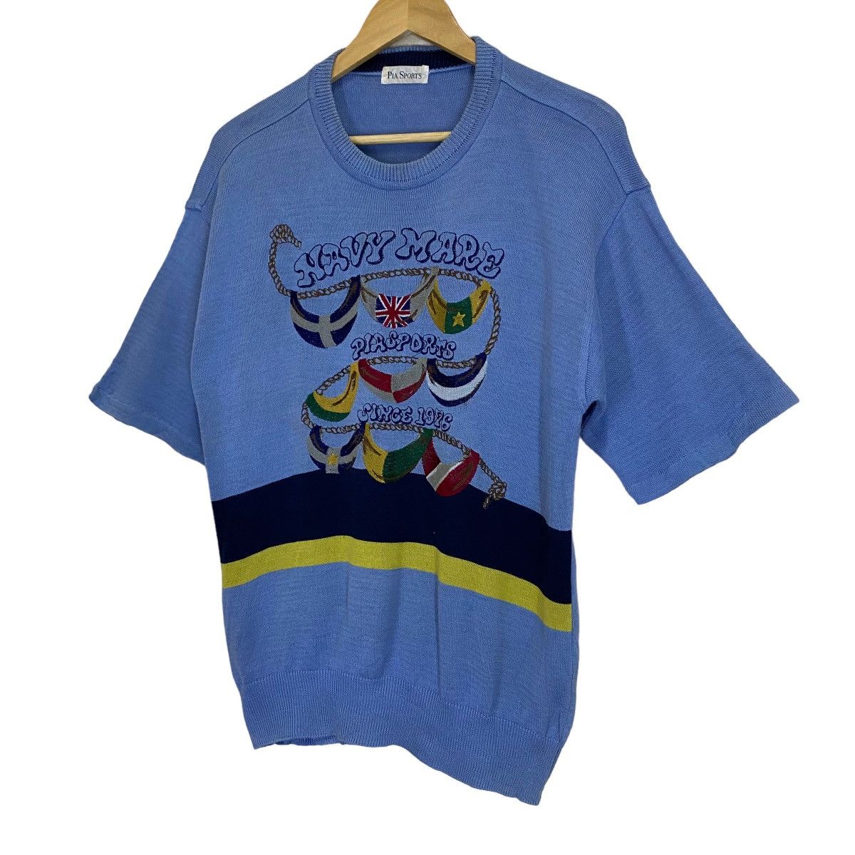 Aran Isles Knitwear PIA SPORTS BIG LOGO EMBROIDERED KNIT SHORTSLEEVE Size US M / EU 48-50 / 2 - 3 Thumbnail