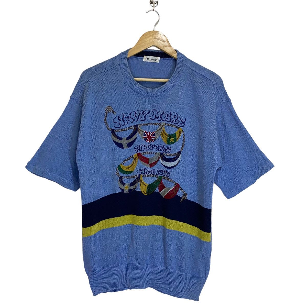 Aran Isles Knitwear PIA SPORTS BIG LOGO EMBROIDERED KNIT SHORTSLEEVE Size US M / EU 48-50 / 2 - 1 Thumbnail