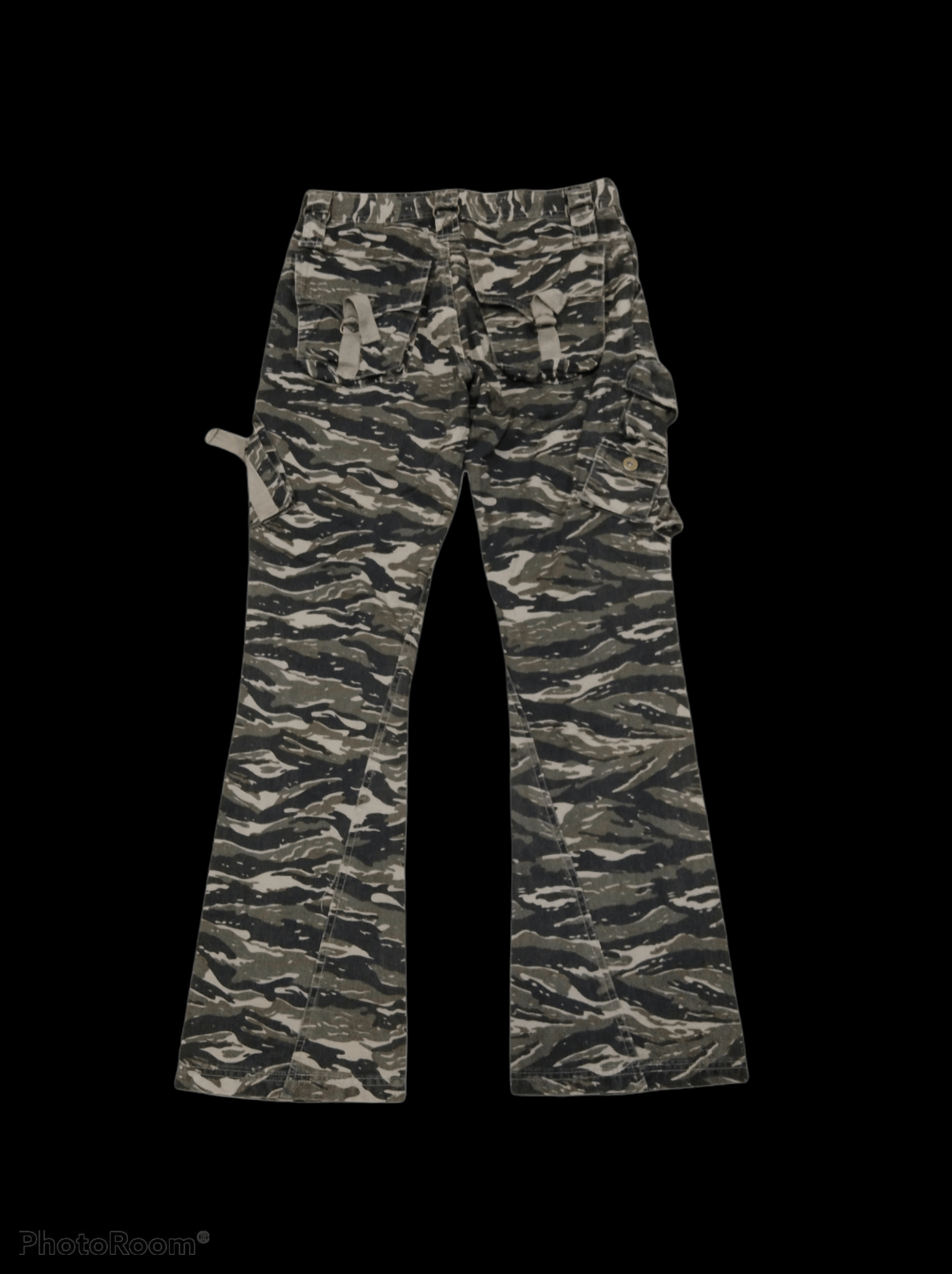 Japanese Brand FLARE🔥CLONEDEVGRU TIGER STRIPE TACTICAL MULTIPOCKET PANTS Size US 29 - 2 Thumbnail