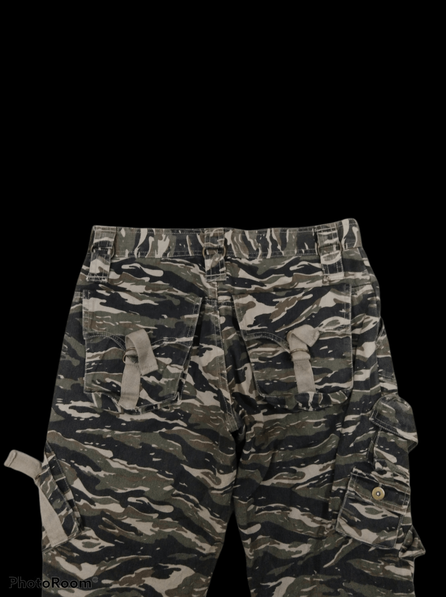 Japanese Brand FLARE🔥CLONEDEVGRU TIGER STRIPE TACTICAL MULTIPOCKET PANTS Size US 29 - 4 Thumbnail