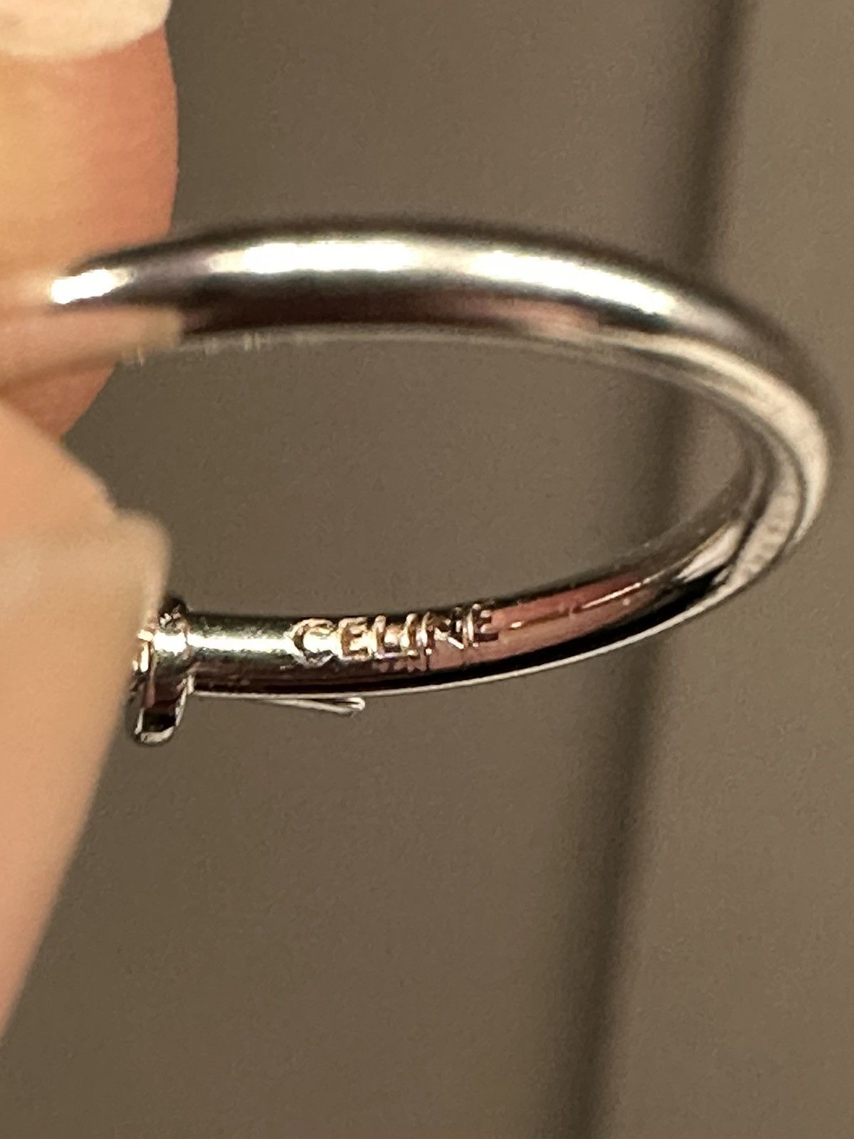 Celine FW19 insanely rare Celine hoop earring Silver Hedi Slimane Size ONE SIZE - 6 Thumbnail