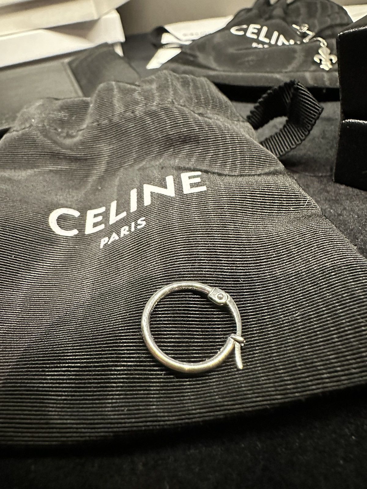 Celine FW19 insanely rare Celine hoop earring Silver Hedi Slimane Size ONE SIZE - 5 Thumbnail