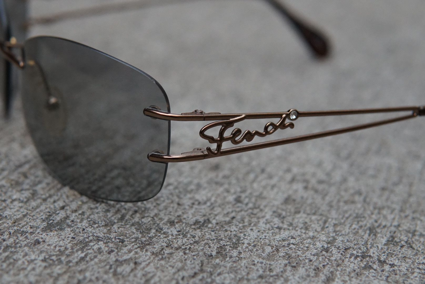 Fendi Fendi Sunglasses FS 393 Gold Metal Gray Rimless Size ONE SIZE - 3 Thumbnail