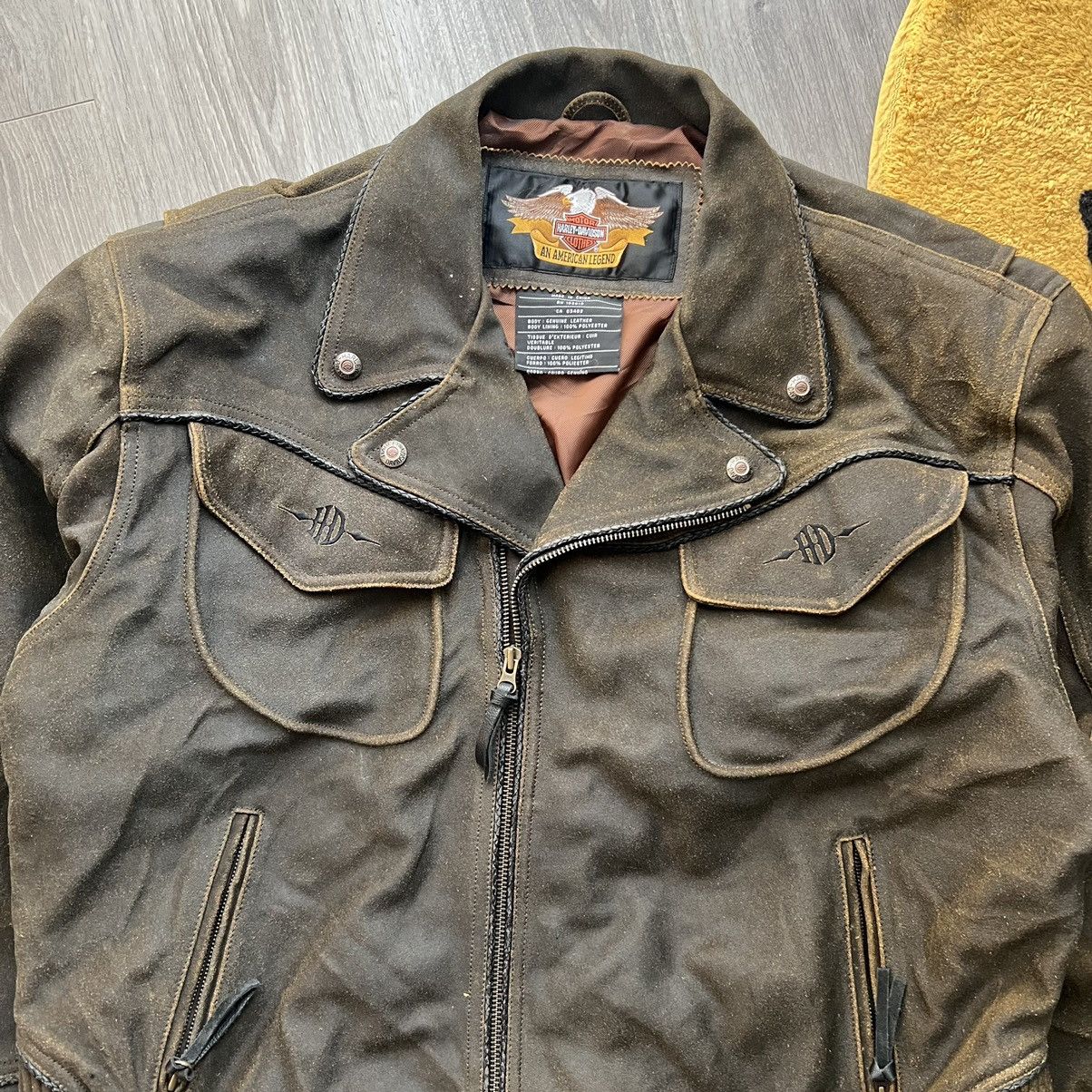 Leather Vintage Harley Davidson 2 pocket leather jacket Size US XXL / EU 58 / 5 - 6 Thumbnail