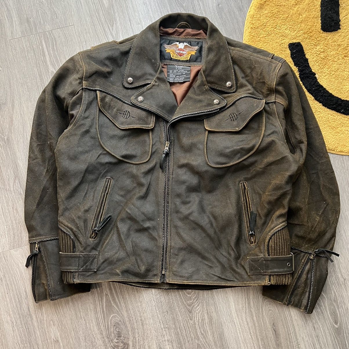 Leather Vintage Harley Davidson 2 pocket leather jacket Size US XXL / EU 58 / 5 - 3 Thumbnail