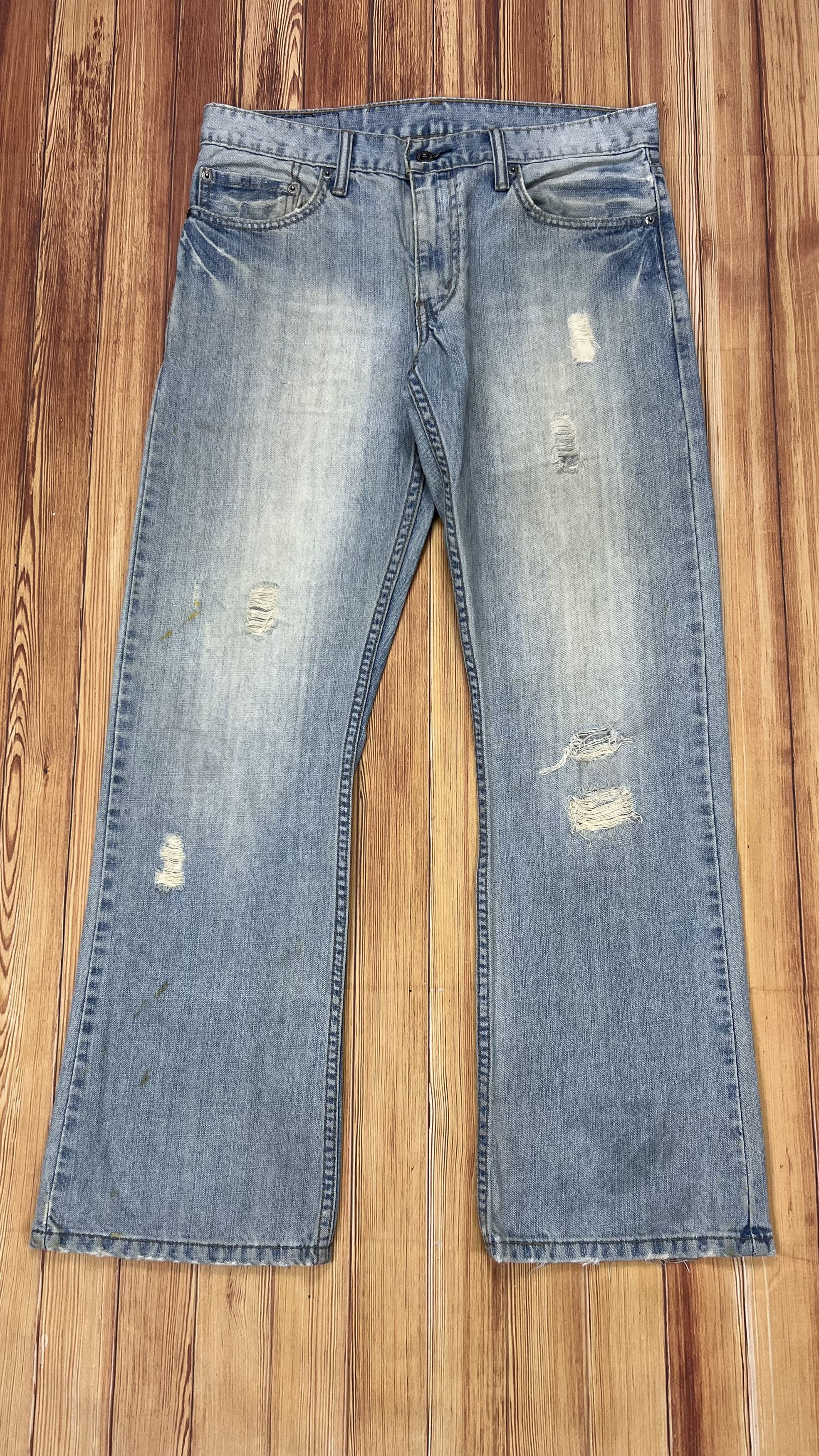 image of Distressed Denim x Levis Distressed Levi's 527 Bootcut in Blue, Men's (Size 34)