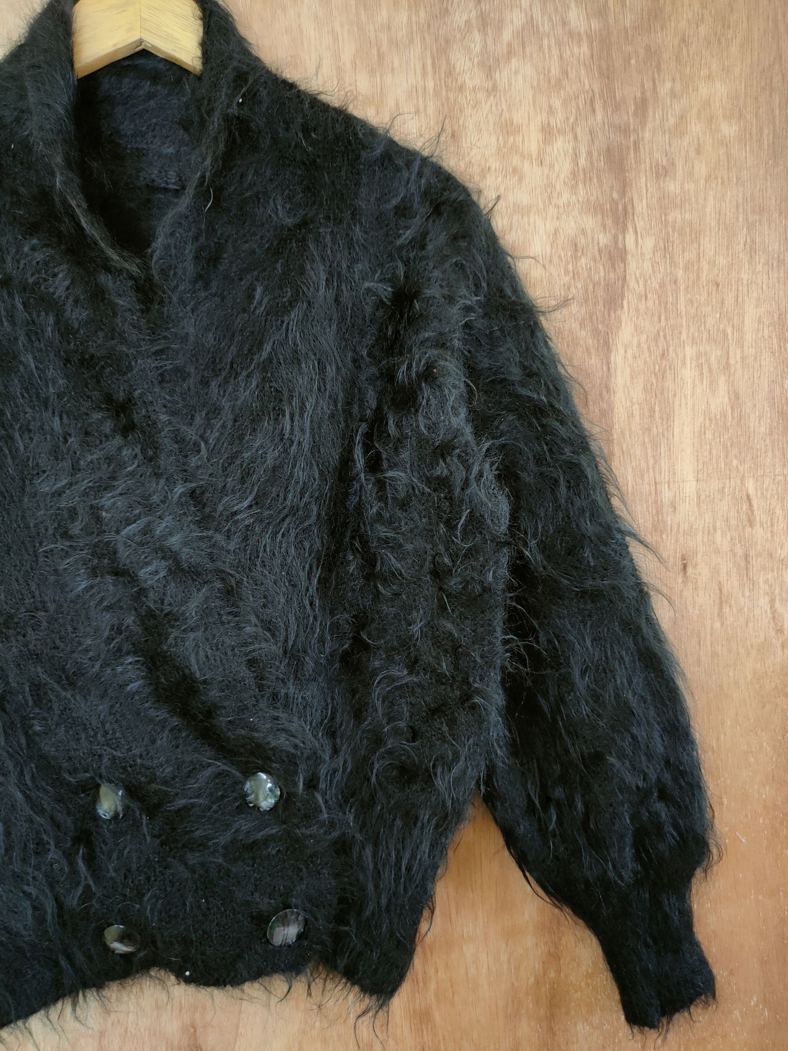 Aran Isles Knitwear Japan mohair fur black shag shaggy cardigan #46-486 DL Size US M / EU 48-50 / 2 - 3 Thumbnail