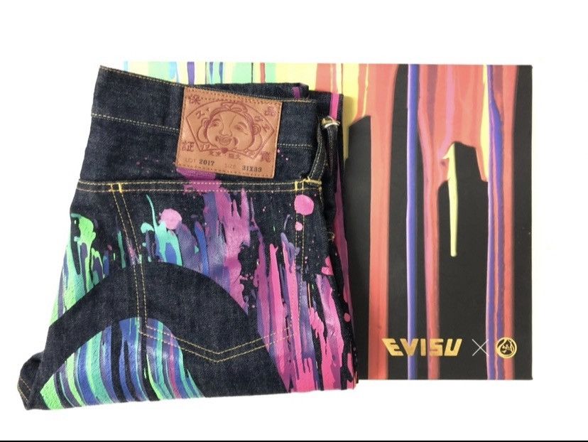 Evisu LAST DROP🔥EVISU x INSA DAICOCK DENIM RARE TRAVIS SCOTT Size US 31 - 6 Thumbnail