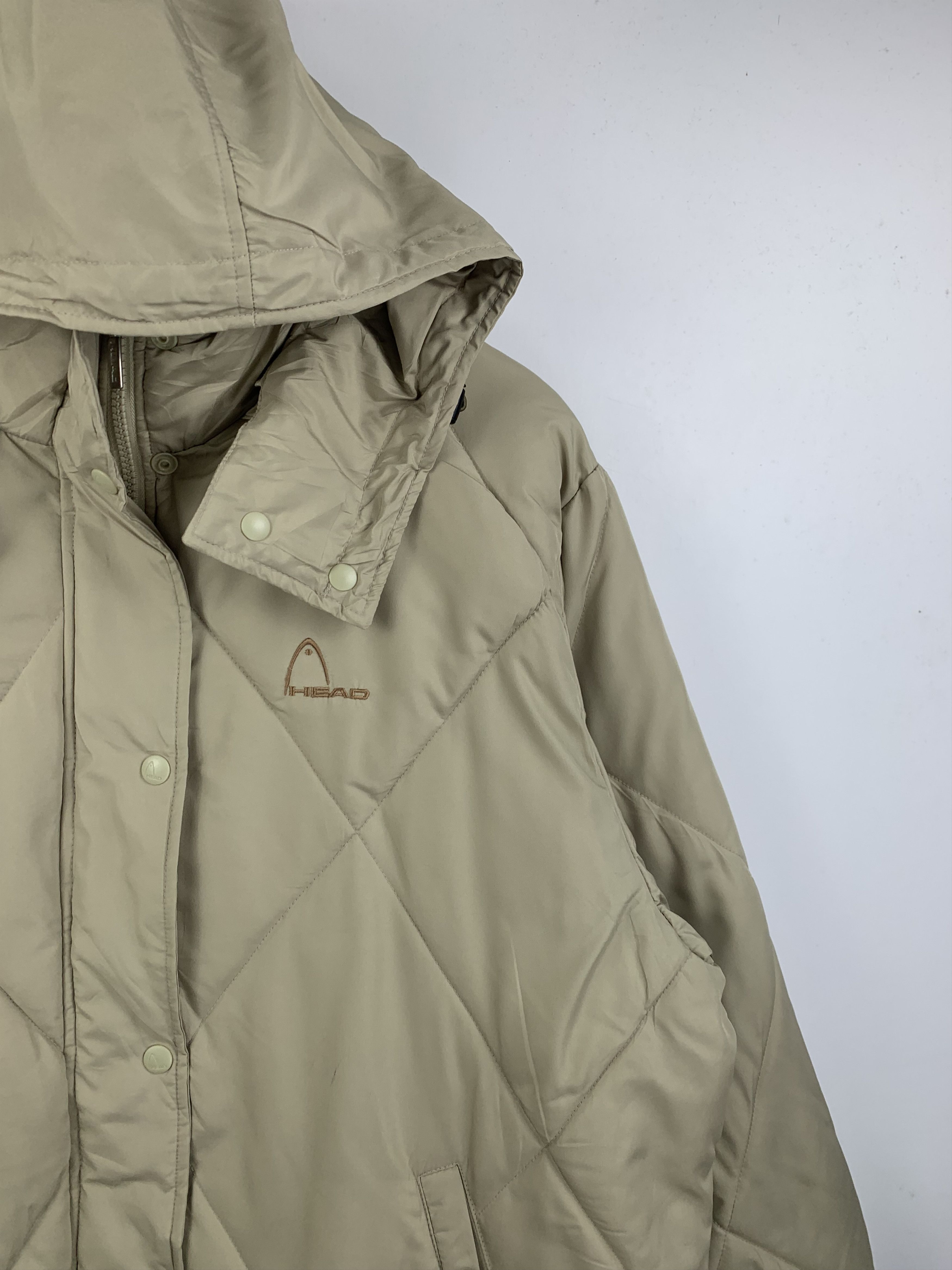 Japanese Brand Vintage HEAD Hoodie Zip Up Quilted Long Jacket Size US L / EU 52-54 / 3 - 5 Thumbnail