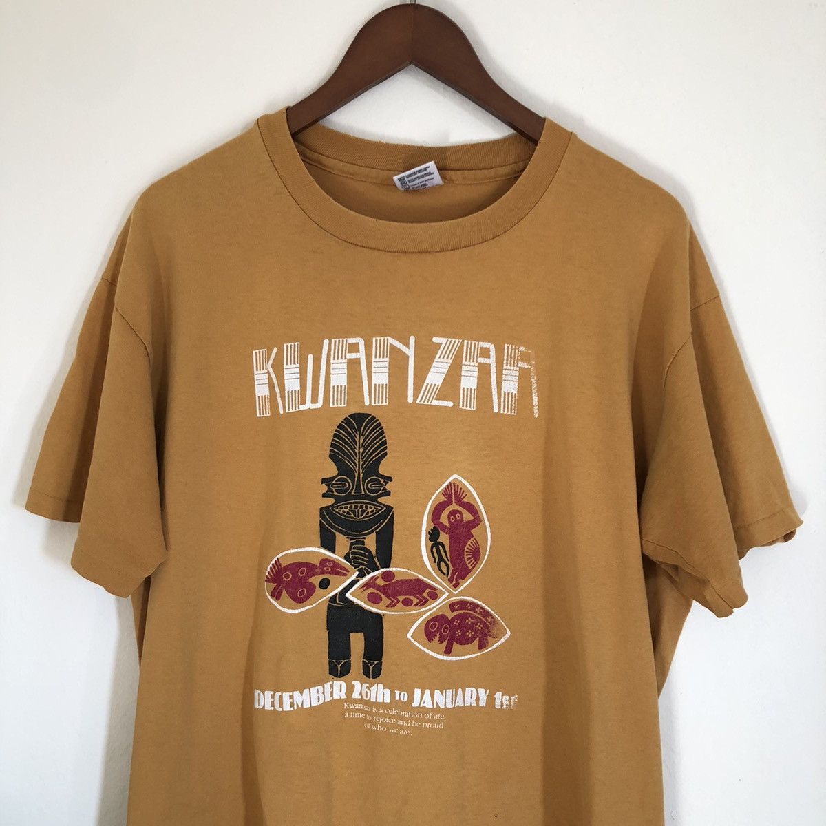 Anvil × Vintage Vintage Kwanzaa T-shirt African single stitch double graphic Size US L / EU 52-54 / 3 - 1 Thumbnail