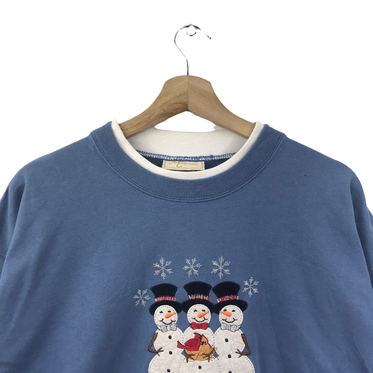 Vintage Vintage M SPORTSWEAR SNOWMEN Christmas Blue Sweatshirt Size US L / EU 52-54 / 3 - 2 Thumbnail
