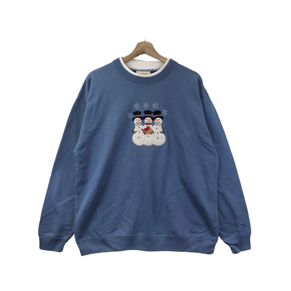 Vintage Vintage M SPORTSWEAR SNOWMEN Christmas Blue Sweatshirt Size US L / EU 52-54 / 3 - 1 Thumbnail