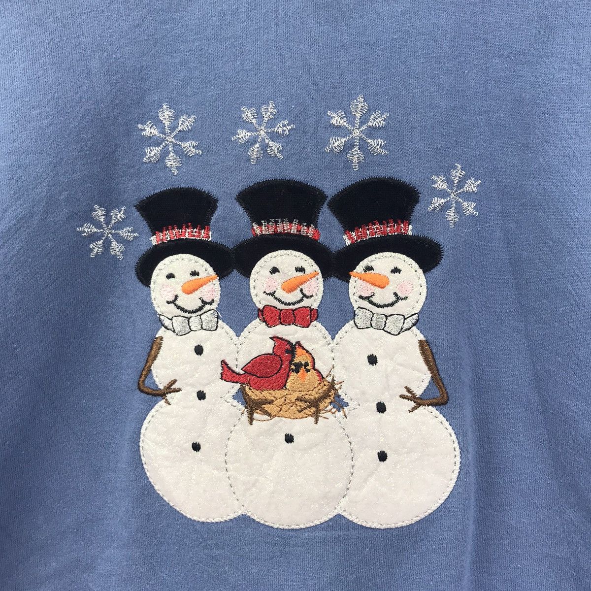 Vintage Vintage M SPORTSWEAR SNOWMEN Christmas Blue Sweatshirt Size US L / EU 52-54 / 3 - 3 Thumbnail