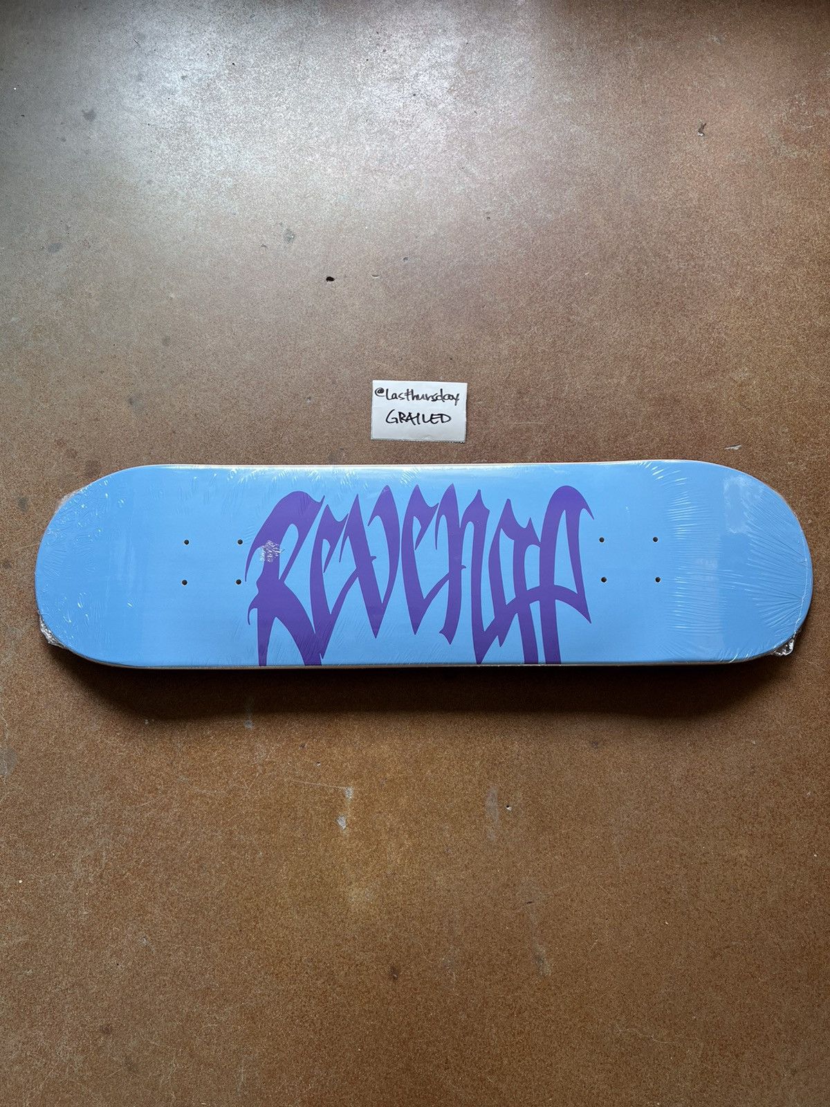 image of Revenge Arch Logo Skateboard Deck Blue/purple, Men's
