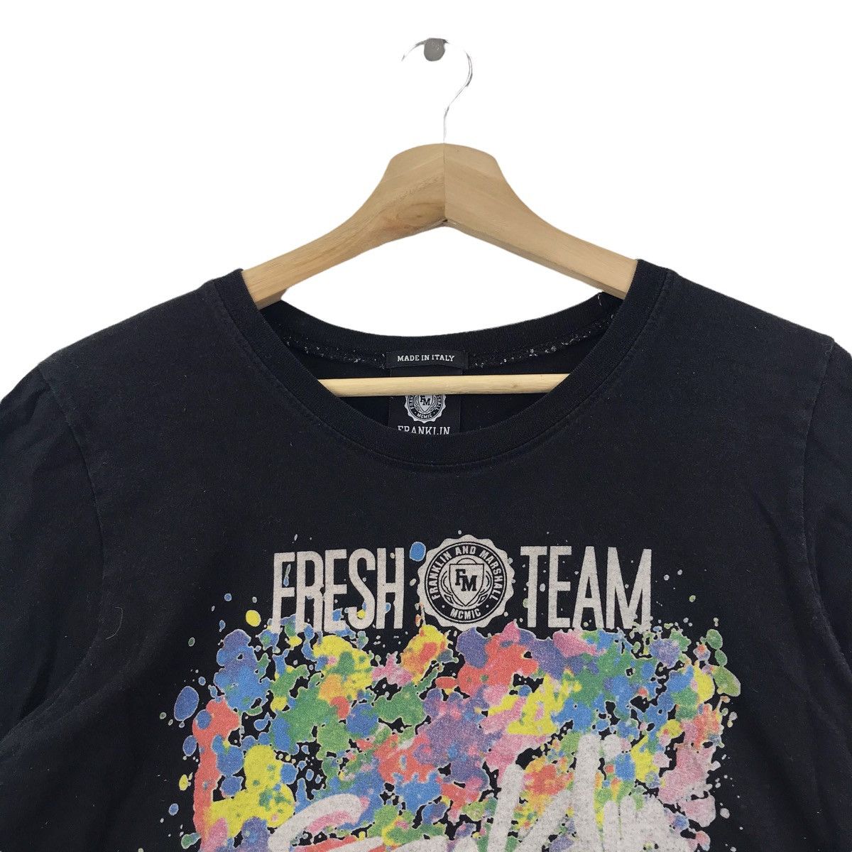 Franklin & Marshall FRANKLIN MARSHALL Italy Fresh Team Black T Shirt Size US M / EU 48-50 / 2 - 2 Thumbnail