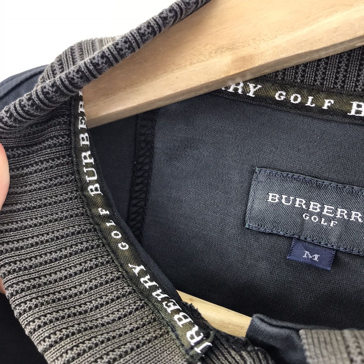 Burberry BURBERRY GOLF London Black Collar Long Sleeve T Shirt Size US M / EU 48-50 / 2 - 3 Thumbnail