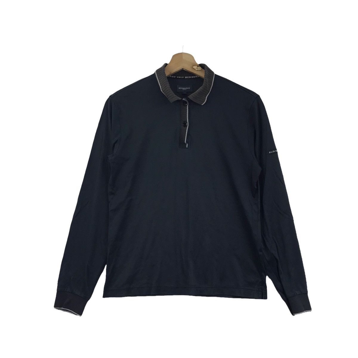 Burberry BURBERRY GOLF London Black Collar Long Sleeve T Shirt Size US M / EU 48-50 / 2 - 1 Thumbnail