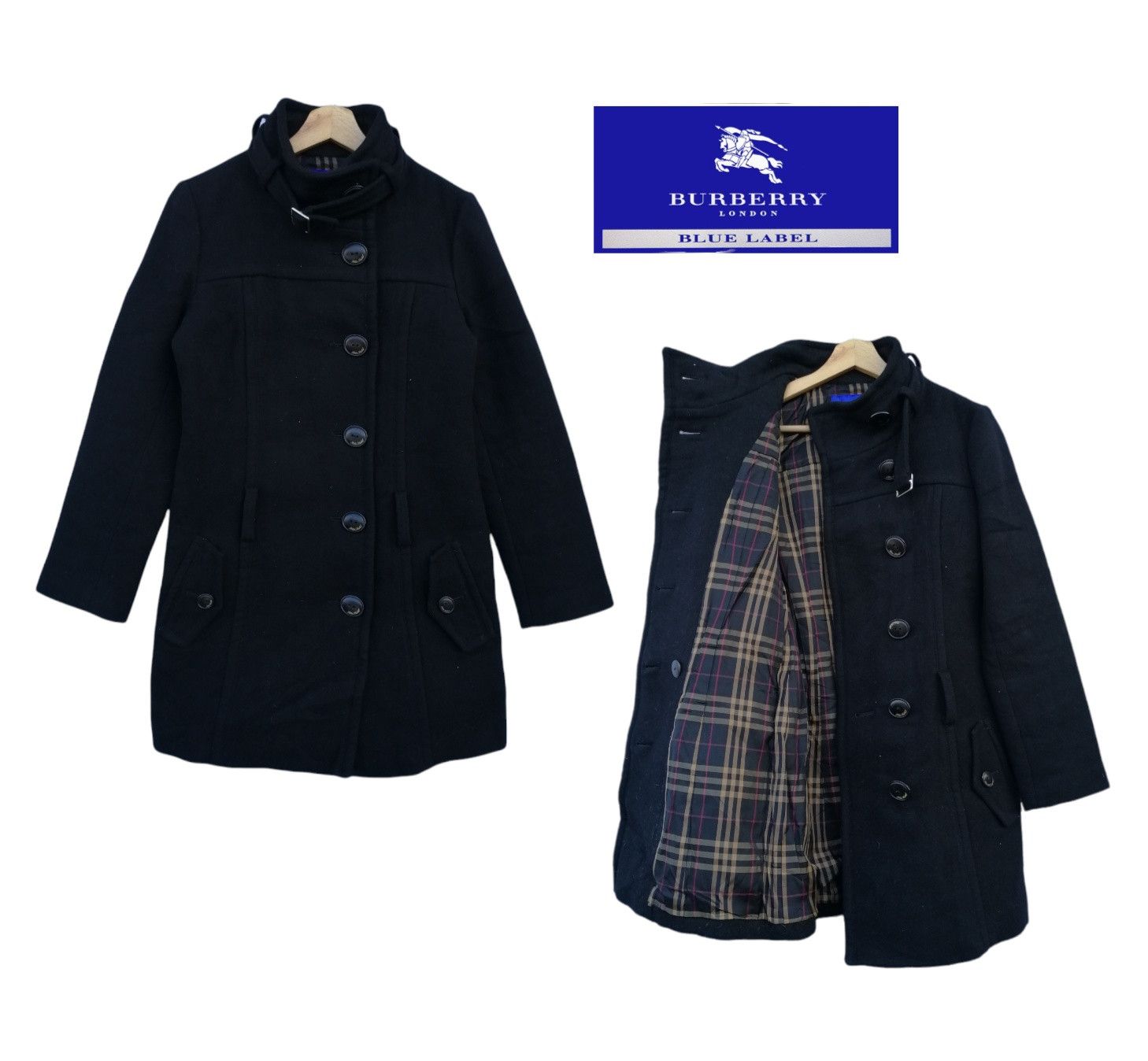 Burberry BURBERRY LONDON Blue Label Long Coat Jacket Size S / US 4 / IT 40 - 1 Thumbnail