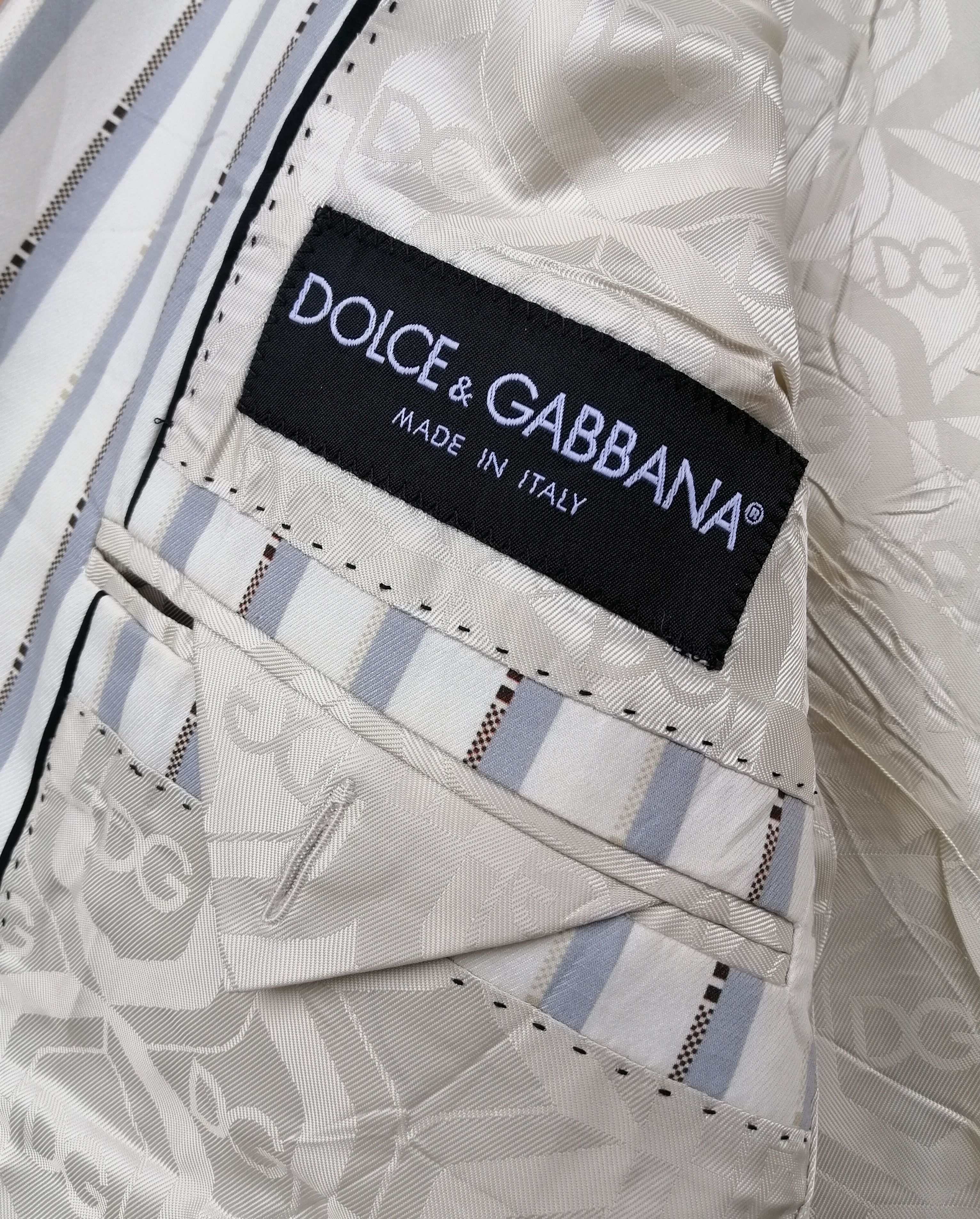 Dolce & Gabbana Vintage Dolce and Gabbana Gold White Blazer Jacket Size US S / EU 44-46 / 1 - 14 Thumbnail