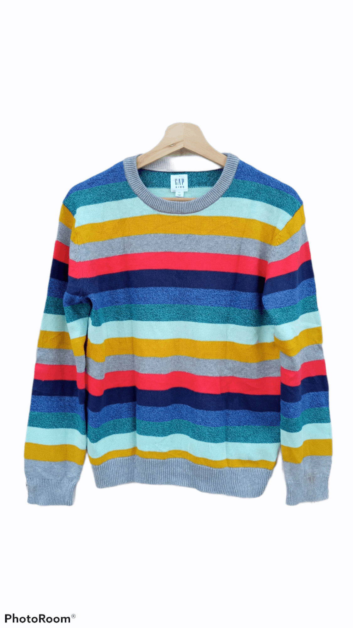 Gap × Japanese Brand 🔥🔥GAP Kids Multicolor Rainbow Border Striped Sweatshirt Size US S / EU 44-46 / 1 - 1 Thumbnail