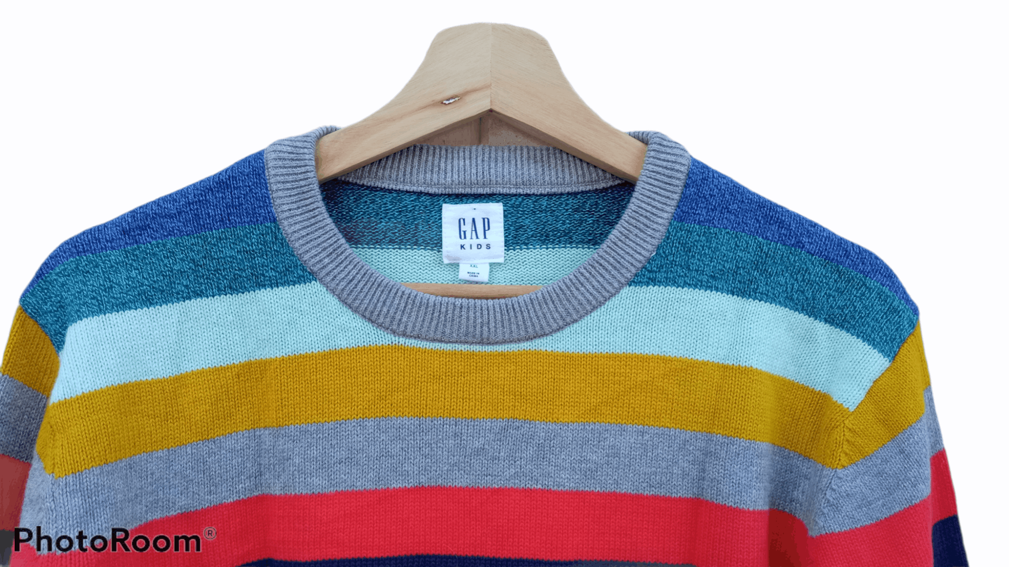 Gap × Japanese Brand 🔥🔥GAP Kids Multicolor Rainbow Border Striped Sweatshirt Size US S / EU 44-46 / 1 - 14 Thumbnail