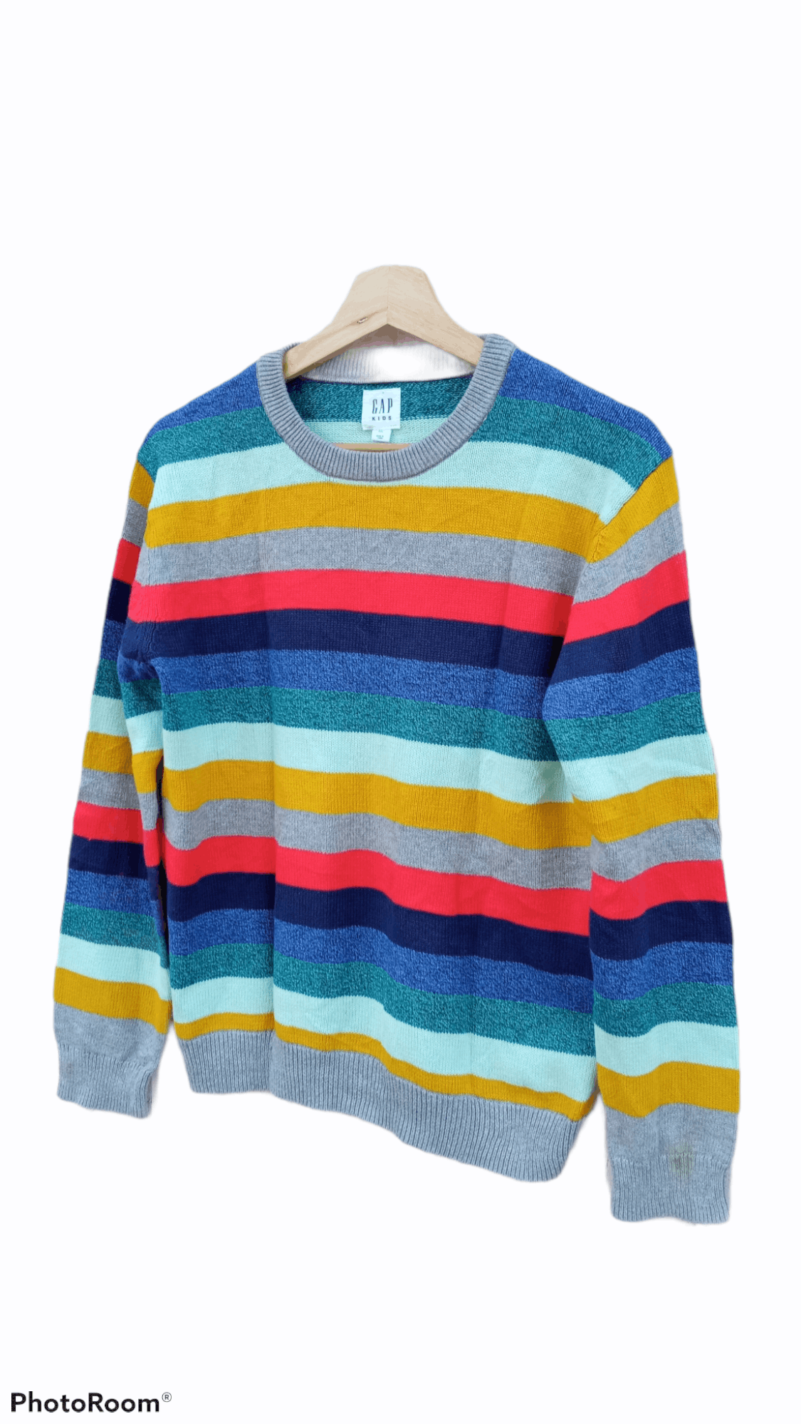 Gap × Japanese Brand 🔥🔥GAP Kids Multicolor Rainbow Border Striped Sweatshirt Size US S / EU 44-46 / 1 - 3 Thumbnail