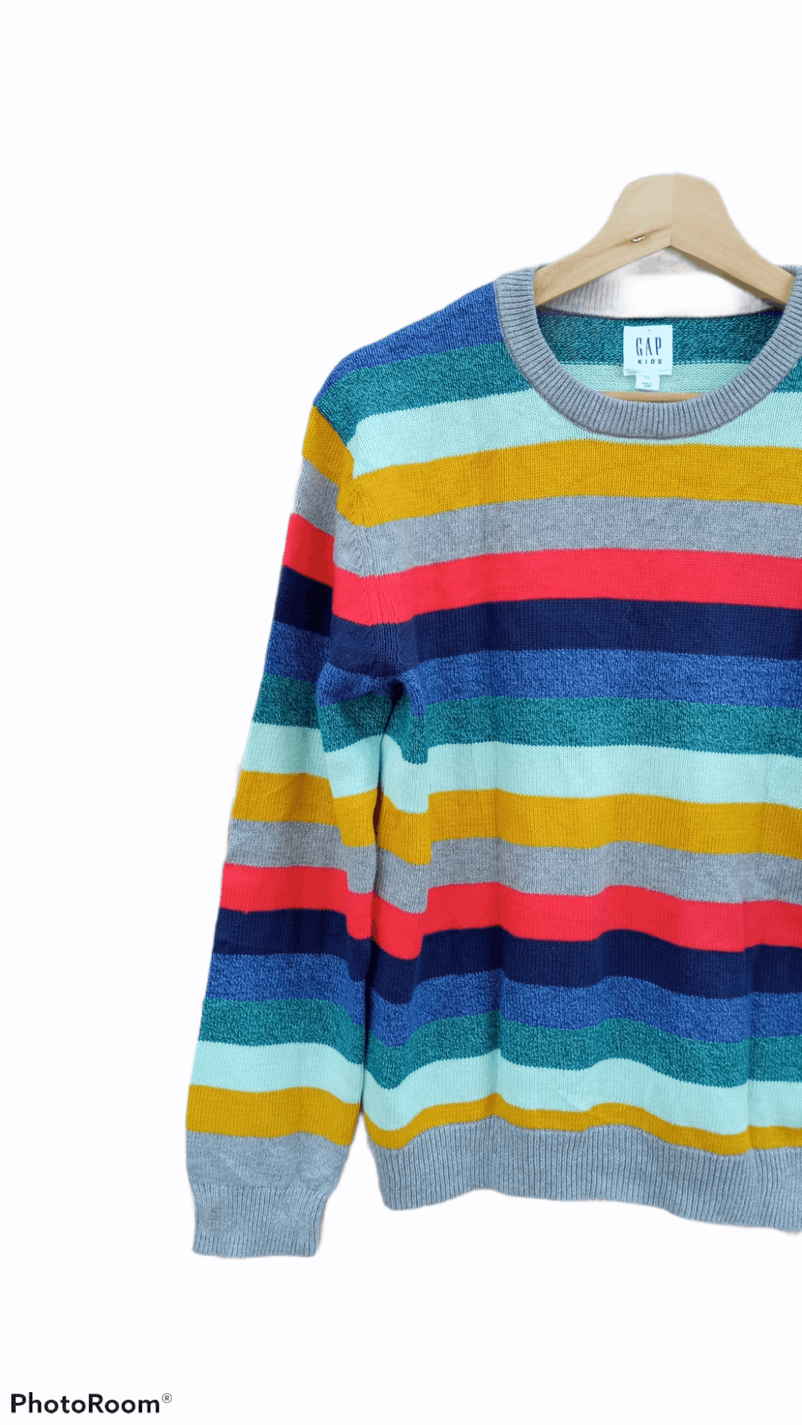 Gap × Japanese Brand 🔥🔥GAP Kids Multicolor Rainbow Border Striped Sweatshirt Size US S / EU 44-46 / 1 - 5 Thumbnail