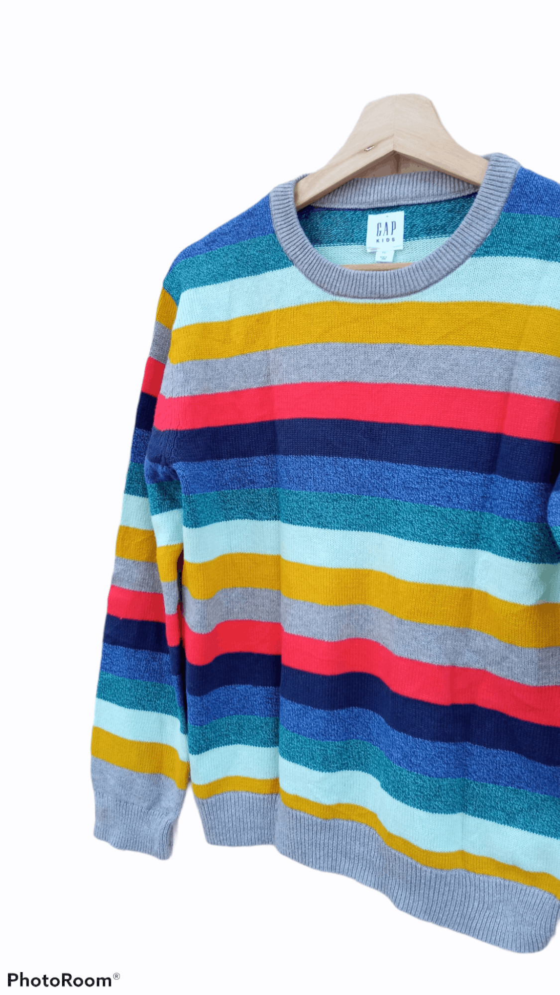 Gap × Japanese Brand 🔥🔥GAP Kids Multicolor Rainbow Border Striped Sweatshirt Size US S / EU 44-46 / 1 - 9 Thumbnail