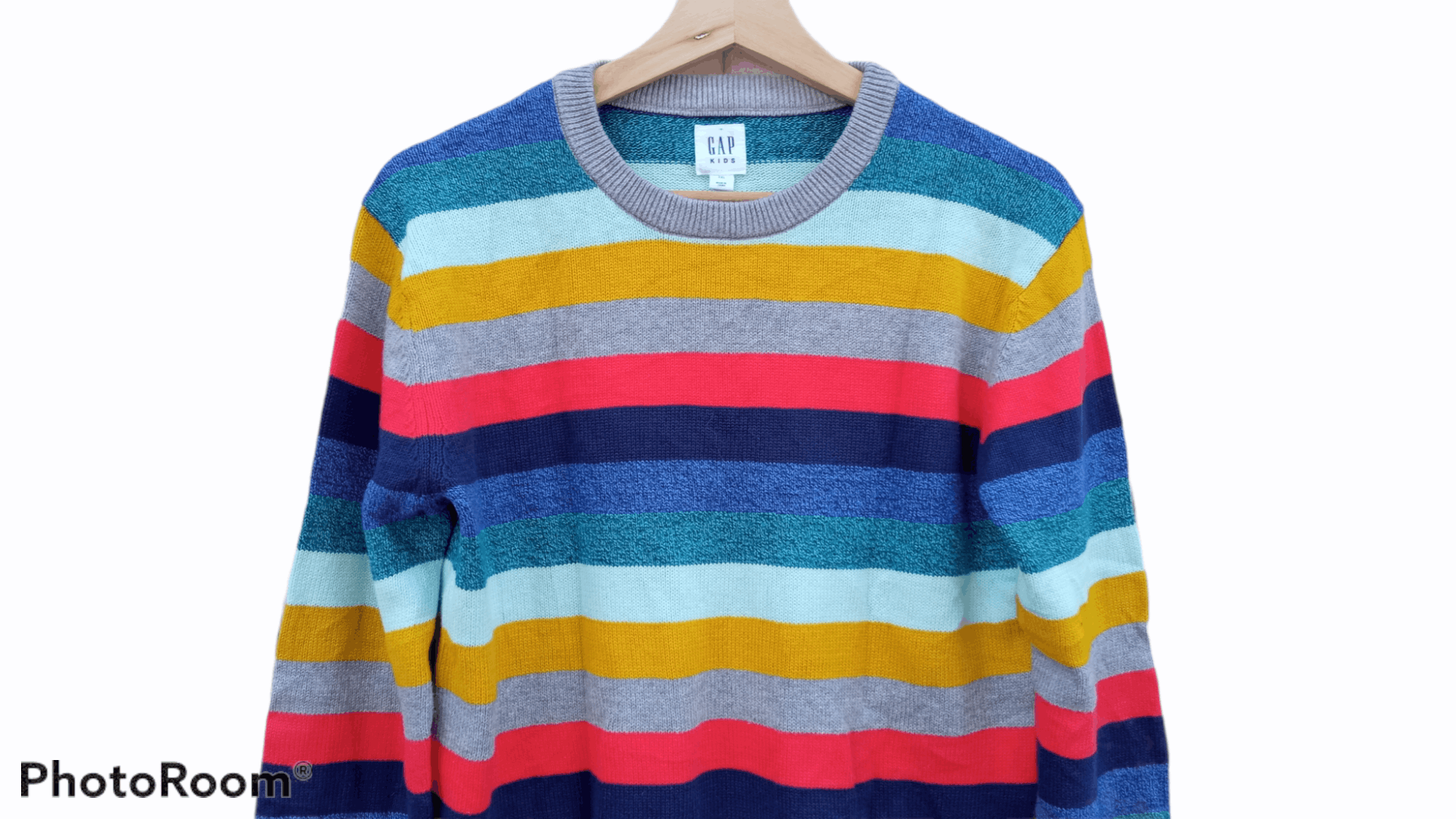 Gap × Japanese Brand 🔥🔥GAP Kids Multicolor Rainbow Border Striped Sweatshirt Size US S / EU 44-46 / 1 - 6 Thumbnail