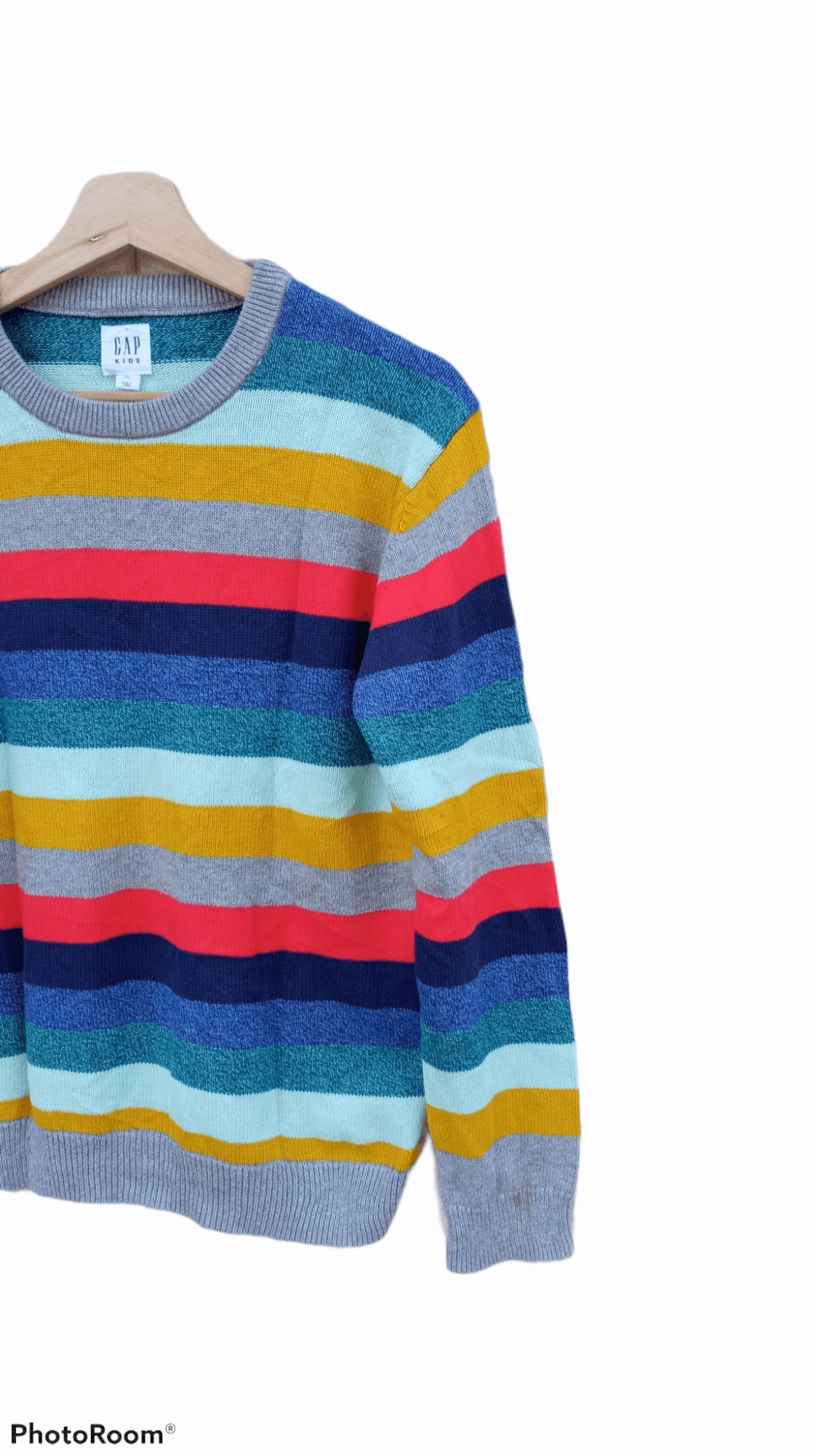 Gap × Japanese Brand 🔥🔥GAP Kids Multicolor Rainbow Border Striped Sweatshirt Size US S / EU 44-46 / 1 - 4 Thumbnail