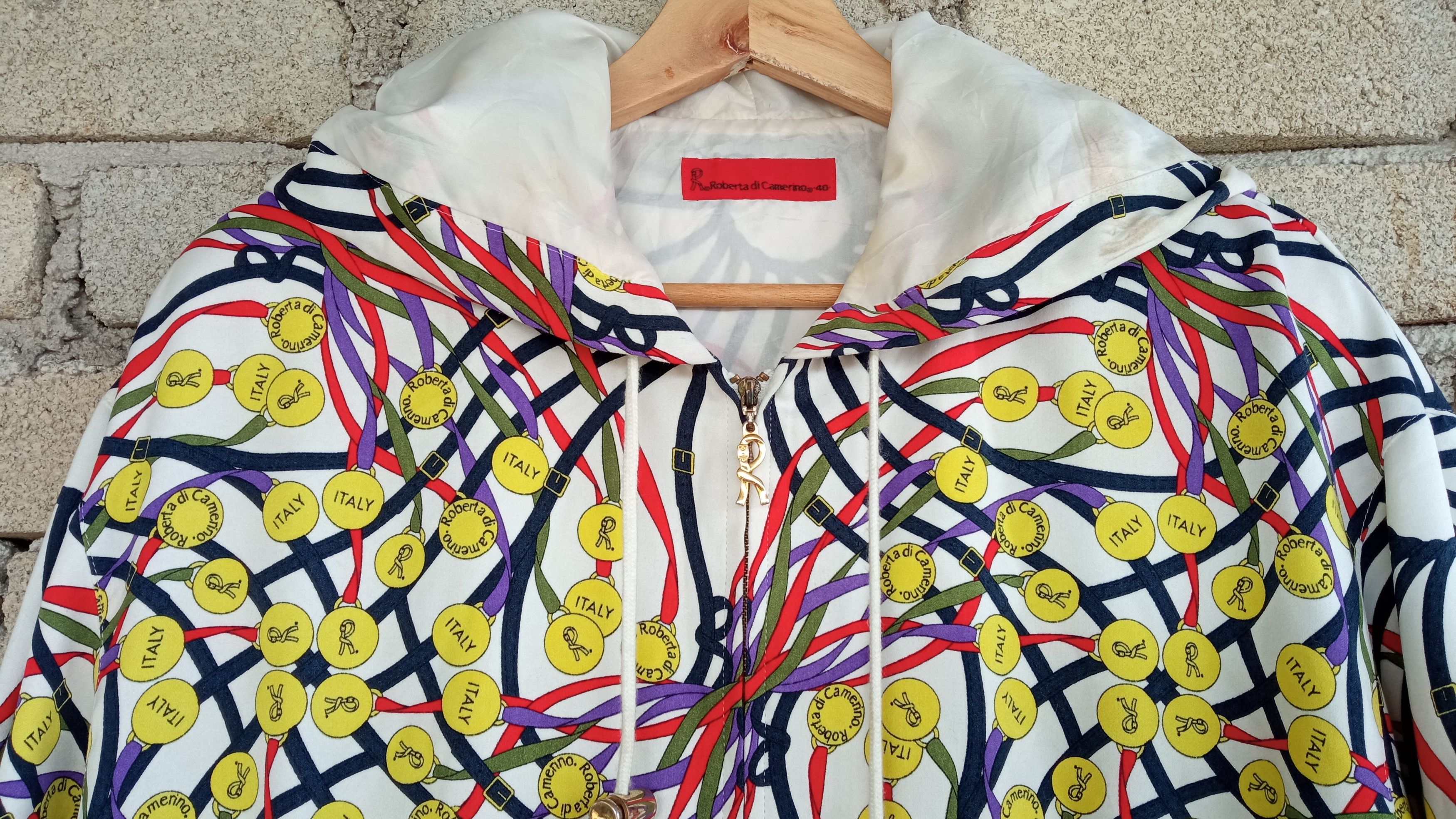 Japanese Brand × Roberta di Camerino × Vintage 🔥🔥Vintage Roberta Di Camerino Full Print Hoodie Jacket Size US L / EU 52-54 / 3 - 7 Thumbnail