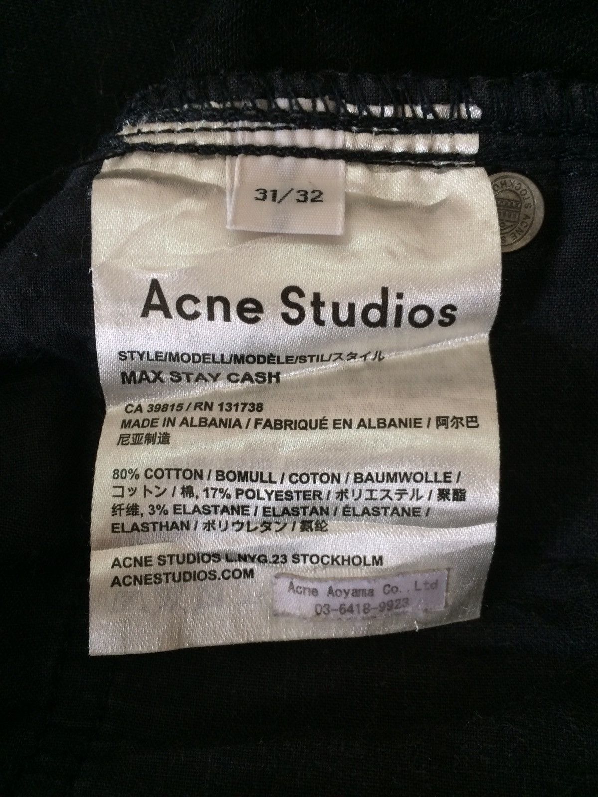 Acne Studios 🔥🔥Acne Studios Max Stay Cash Jeans Denim Size US 31 - 14 Thumbnail