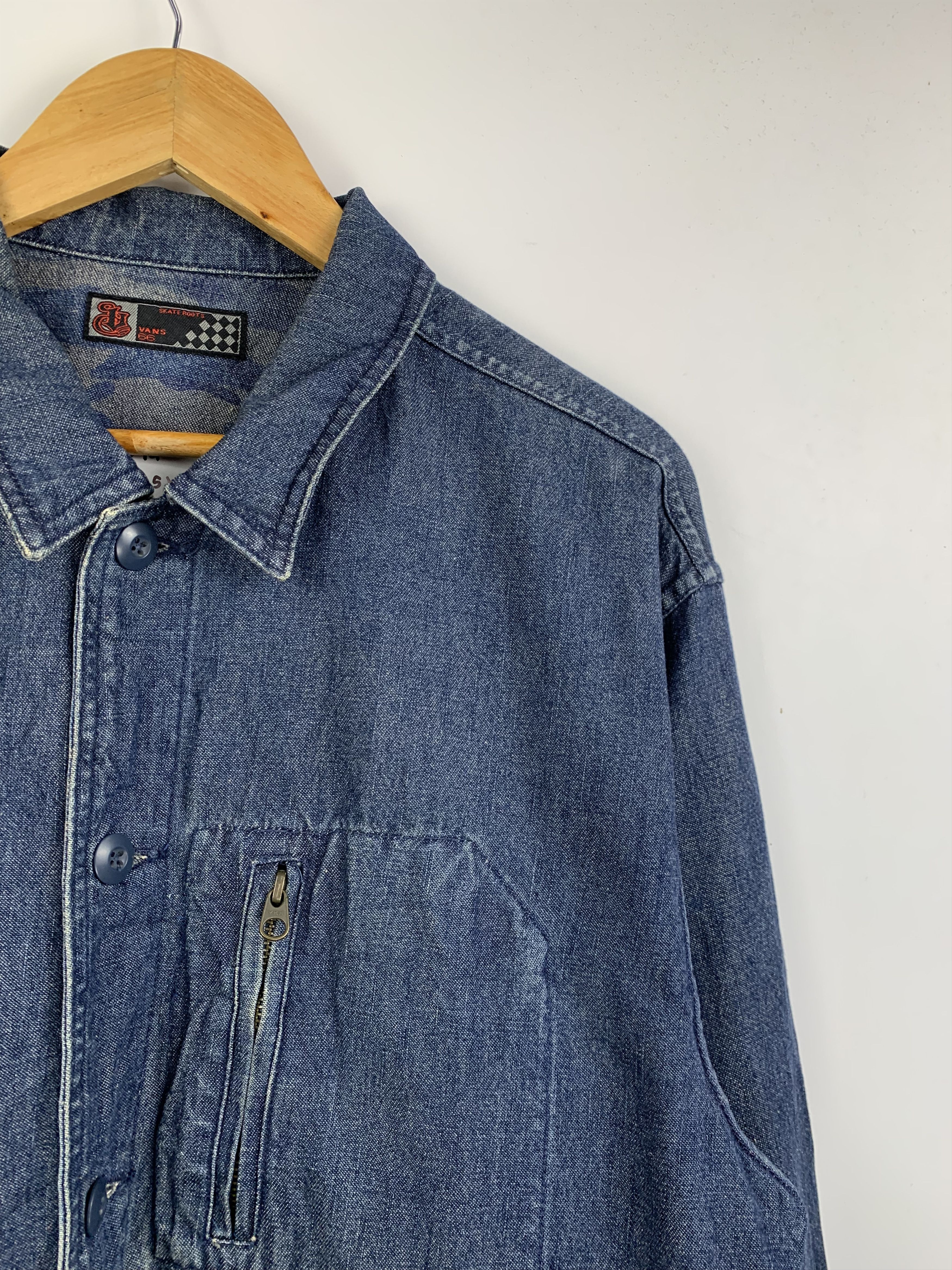 Vans Vintage VANS Button Up Oversized Light Denim Jacket Size US XL / EU 56 / 4 - 4 Thumbnail