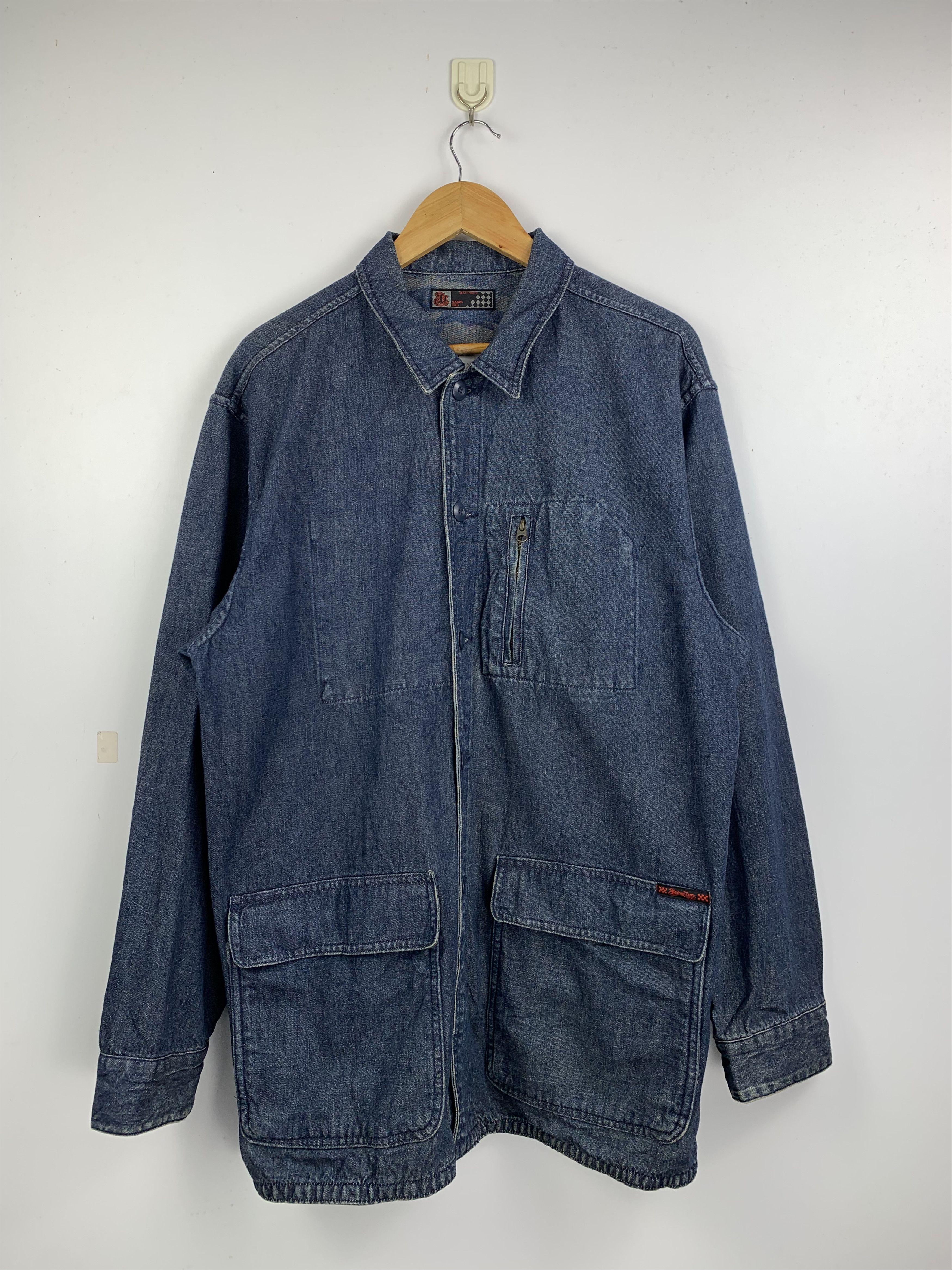 Vans Vintage VANS Button Up Oversized Light Denim Jacket Size US XL / EU 56 / 4 - 1 Thumbnail