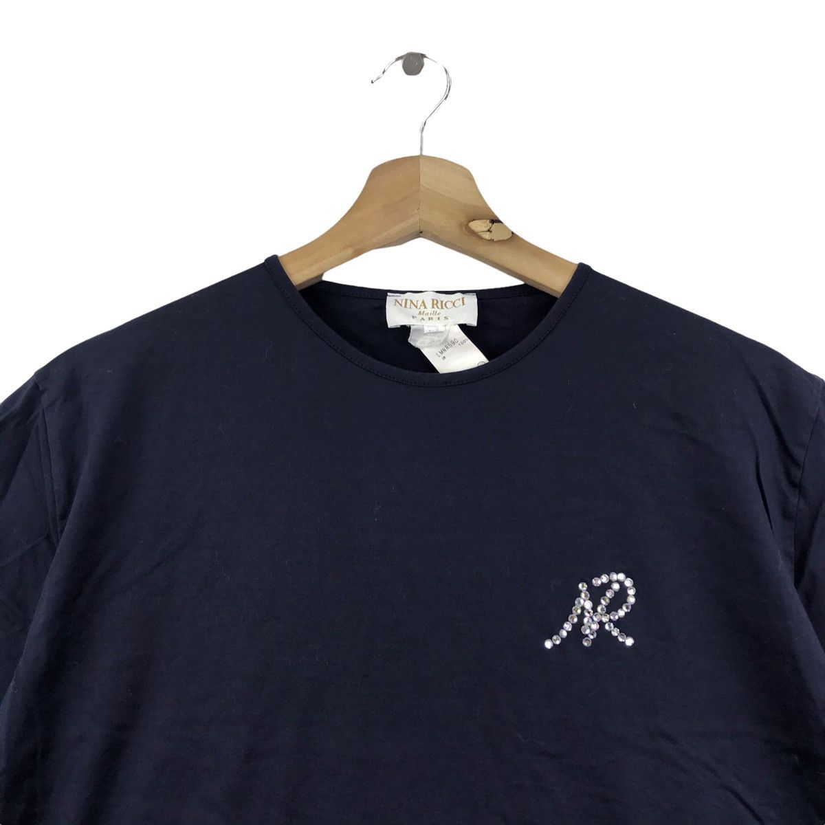 Vintage Vintage NINA RICCI MAILLE Paris Blue T Shirt Size US M / EU 48-50 / 2 - 2 Thumbnail