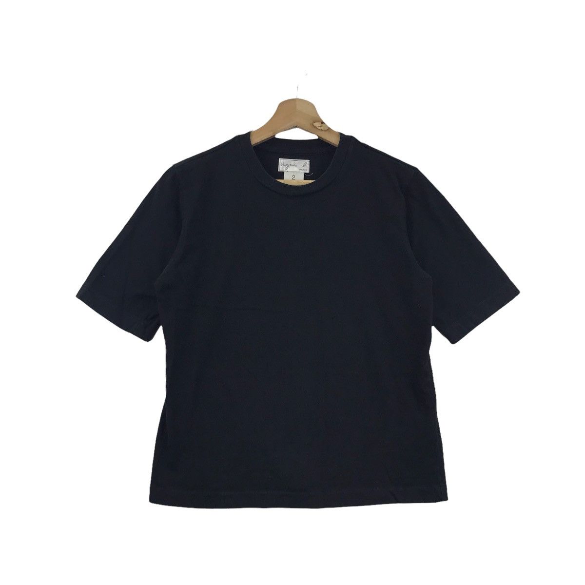 AGNES B. Paris Plain Black T Shirt