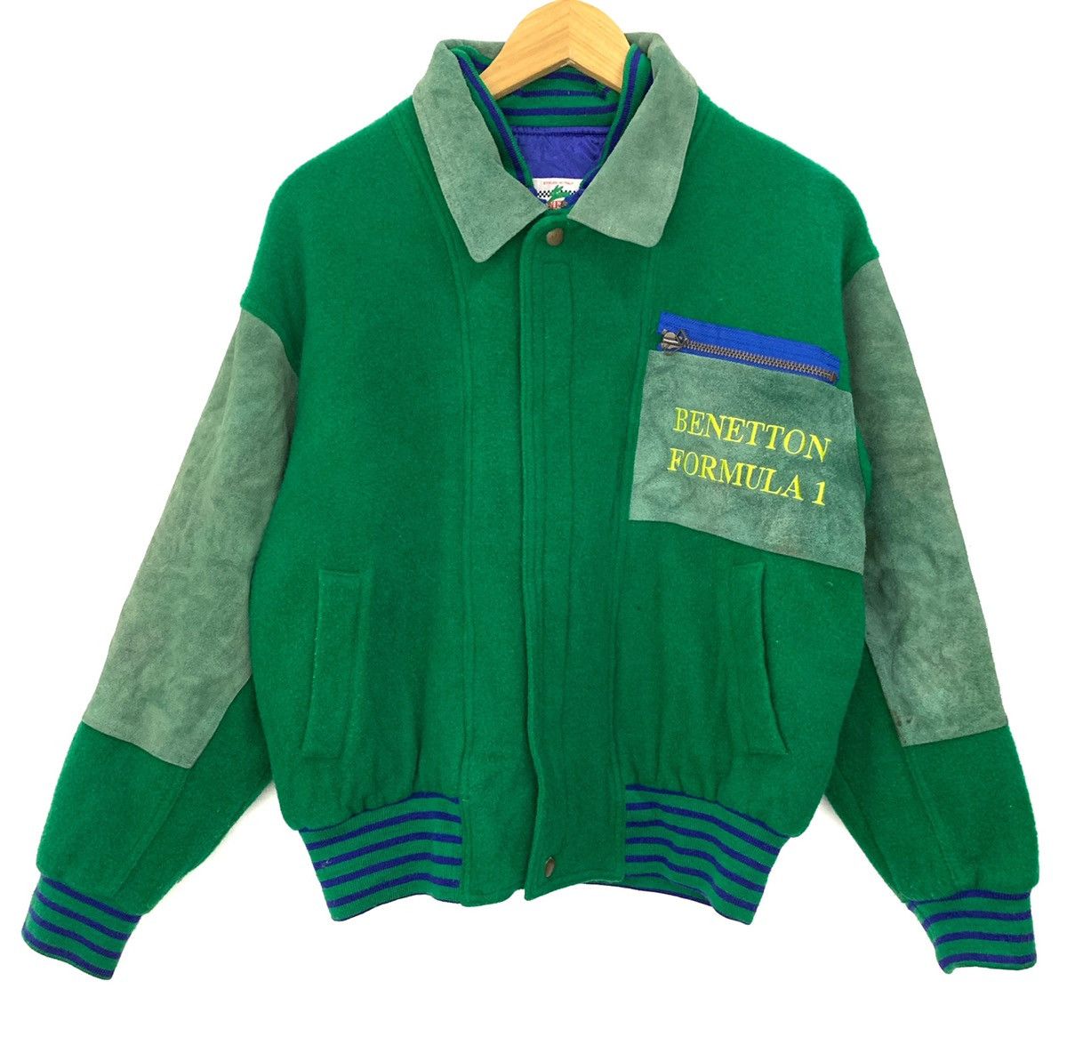 Sports Specialties RARE‼️Benetton Racing Team F1 Leather Varsity Jacket MA-1 Size US M / EU 48-50 / 2 - 4 Thumbnail