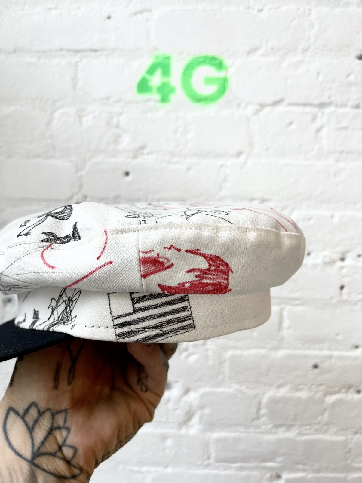 Enfants Riches Deprimes ERD 1/1 HAND DRAWN BY HENRI RUNWAY SAILOR HAT Size ONE SIZE - 8 Thumbnail
