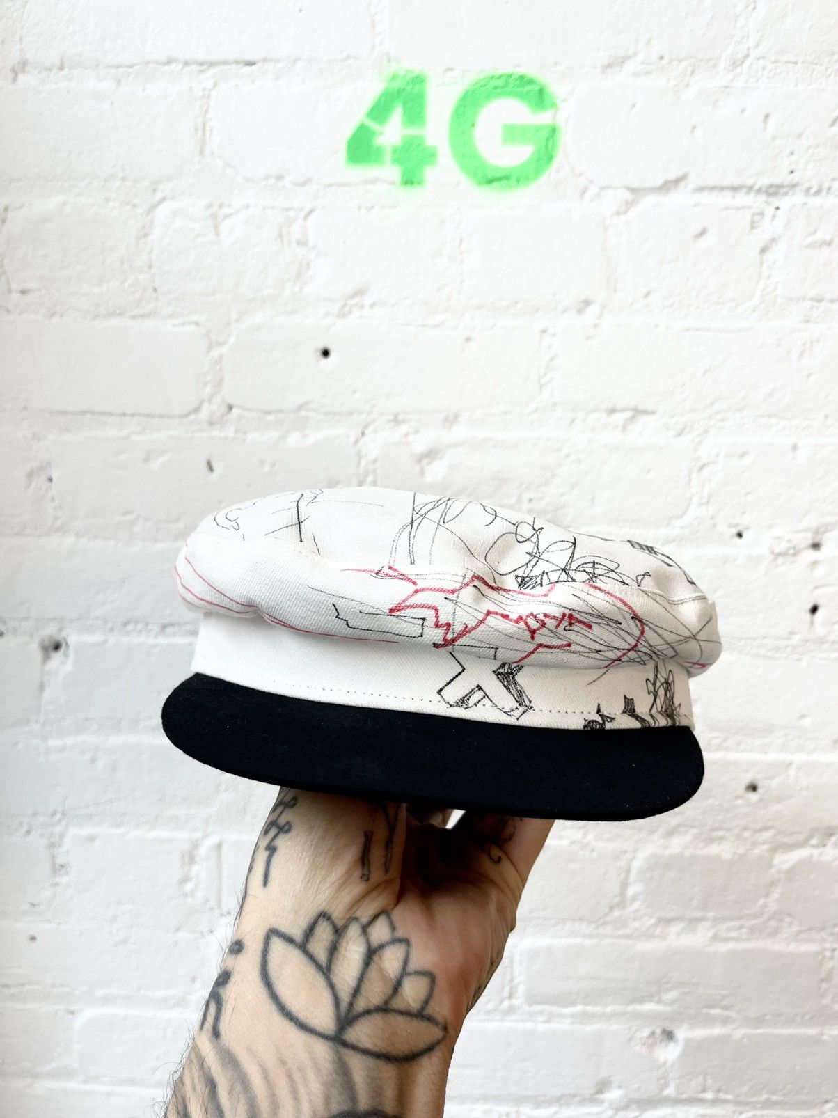 Enfants Riches Deprimes ERD 1/1 HAND DRAWN BY HENRI RUNWAY SAILOR HAT Size ONE SIZE - 7 Thumbnail