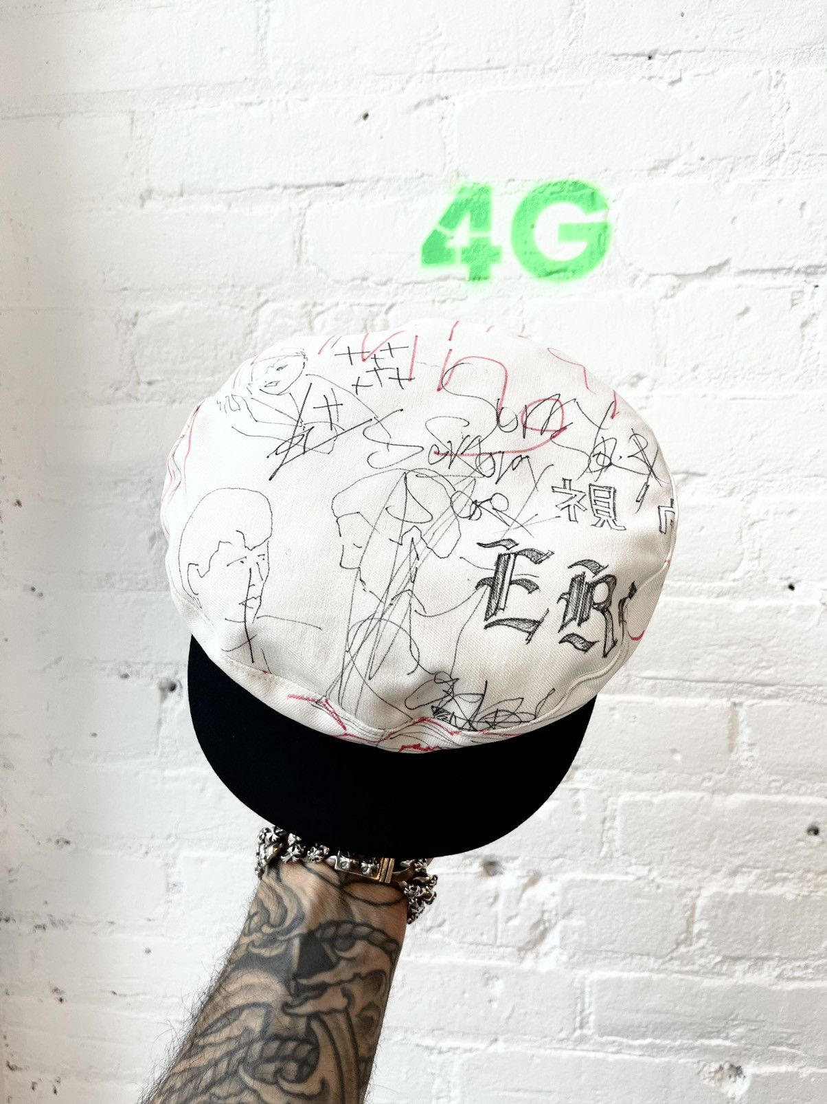Enfants Riches Deprimes ERD 1/1 HAND DRAWN BY HENRI RUNWAY SAILOR HAT Size ONE SIZE - 5 Thumbnail