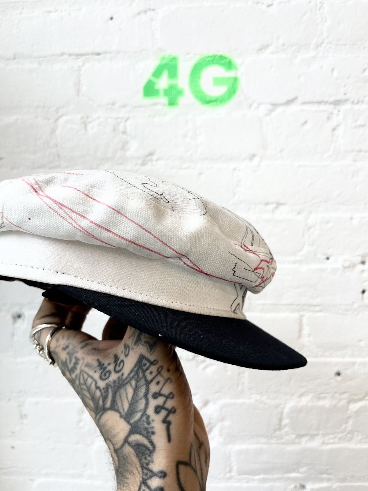 Enfants Riches Deprimes ERD 1/1 HAND DRAWN BY HENRI RUNWAY SAILOR HAT Size ONE SIZE - 9 Thumbnail