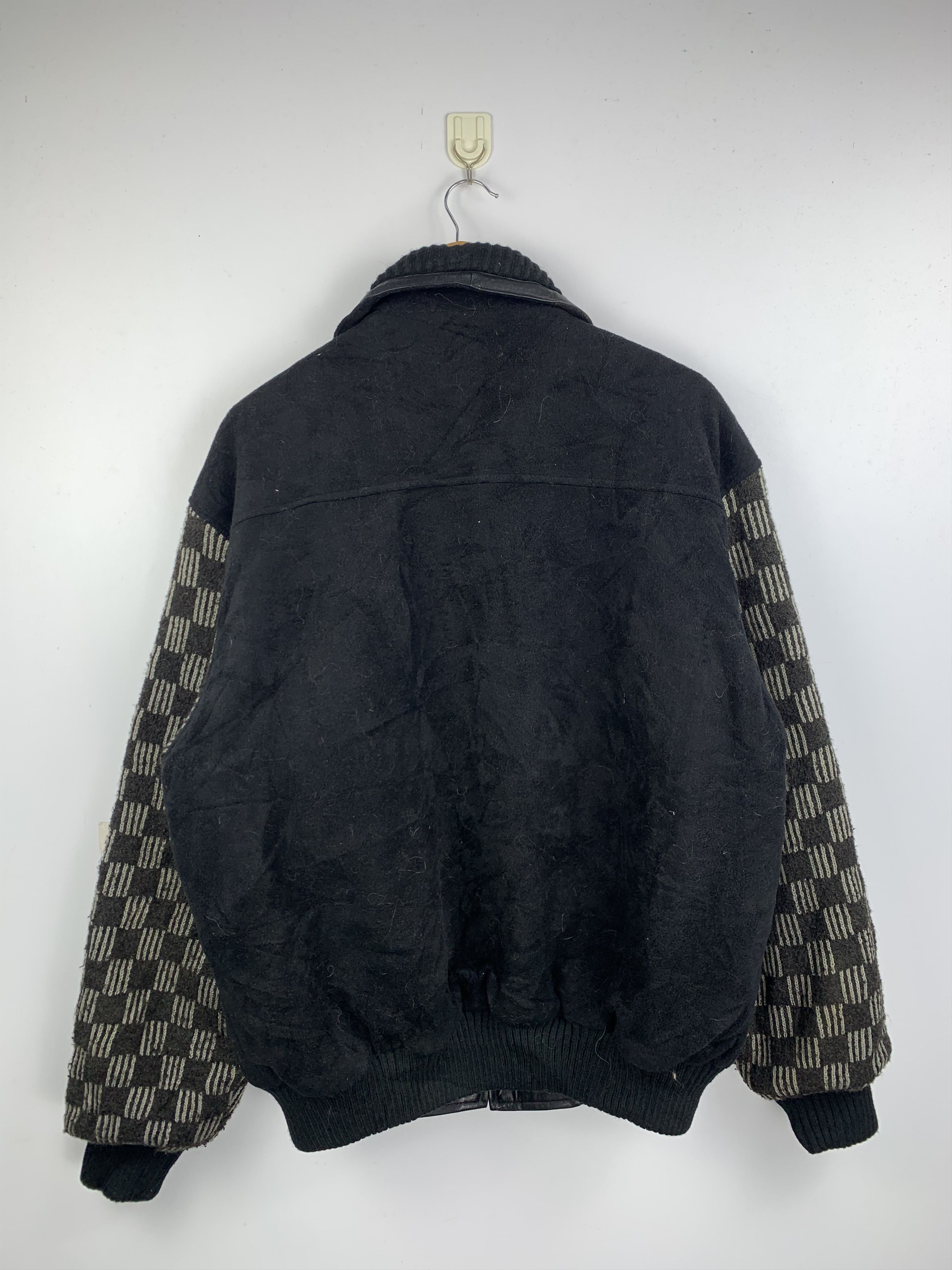 Japanese Brand Vintage Phorika Checkered Fleece Sleeve Zip Up Bomber Jacket Size US L / EU 52-54 / 3 - 6 Thumbnail