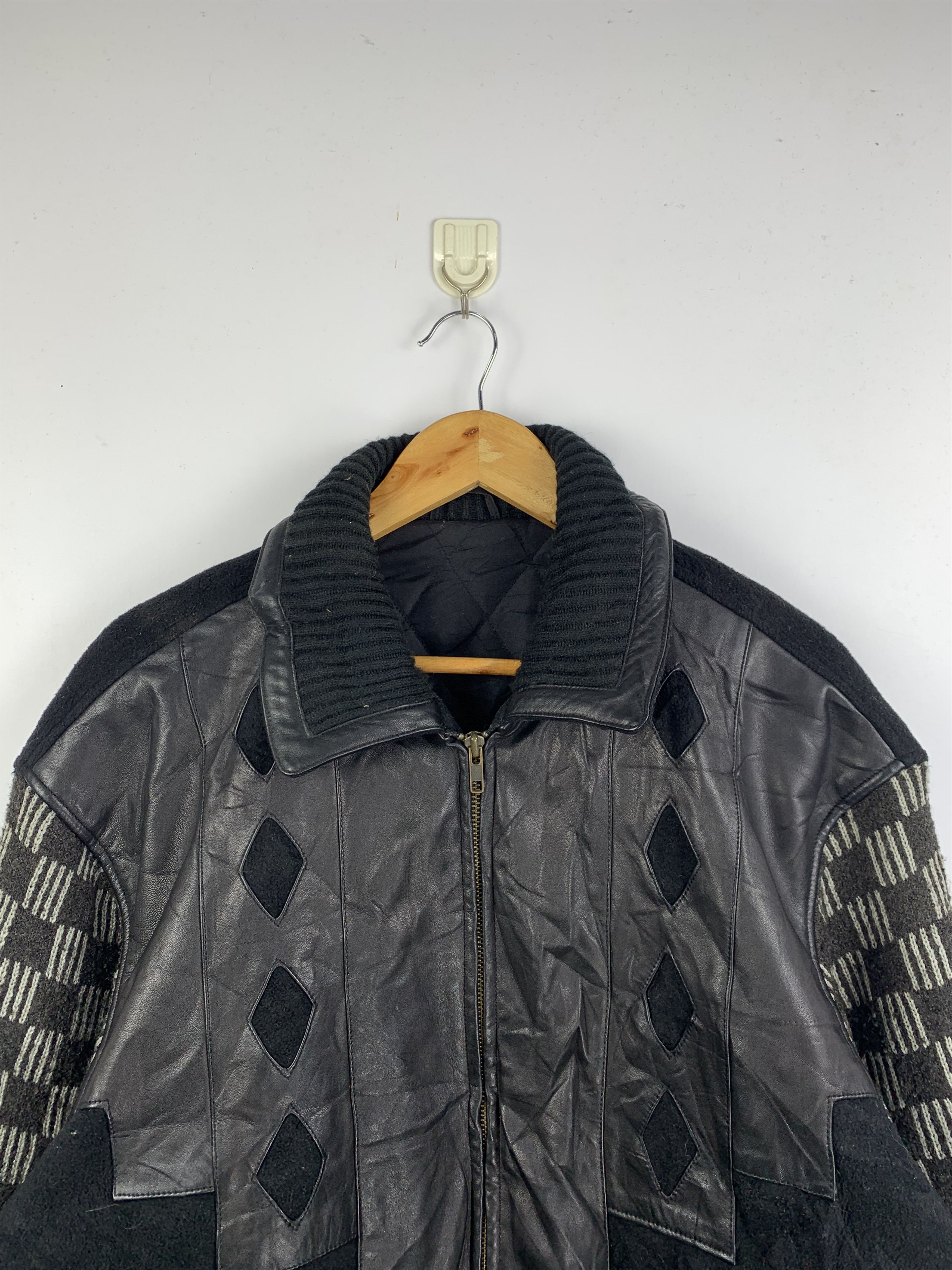 Japanese Brand Vintage Phorika Checkered Fleece Sleeve Zip Up Bomber Jacket Size US L / EU 52-54 / 3 - 3 Thumbnail