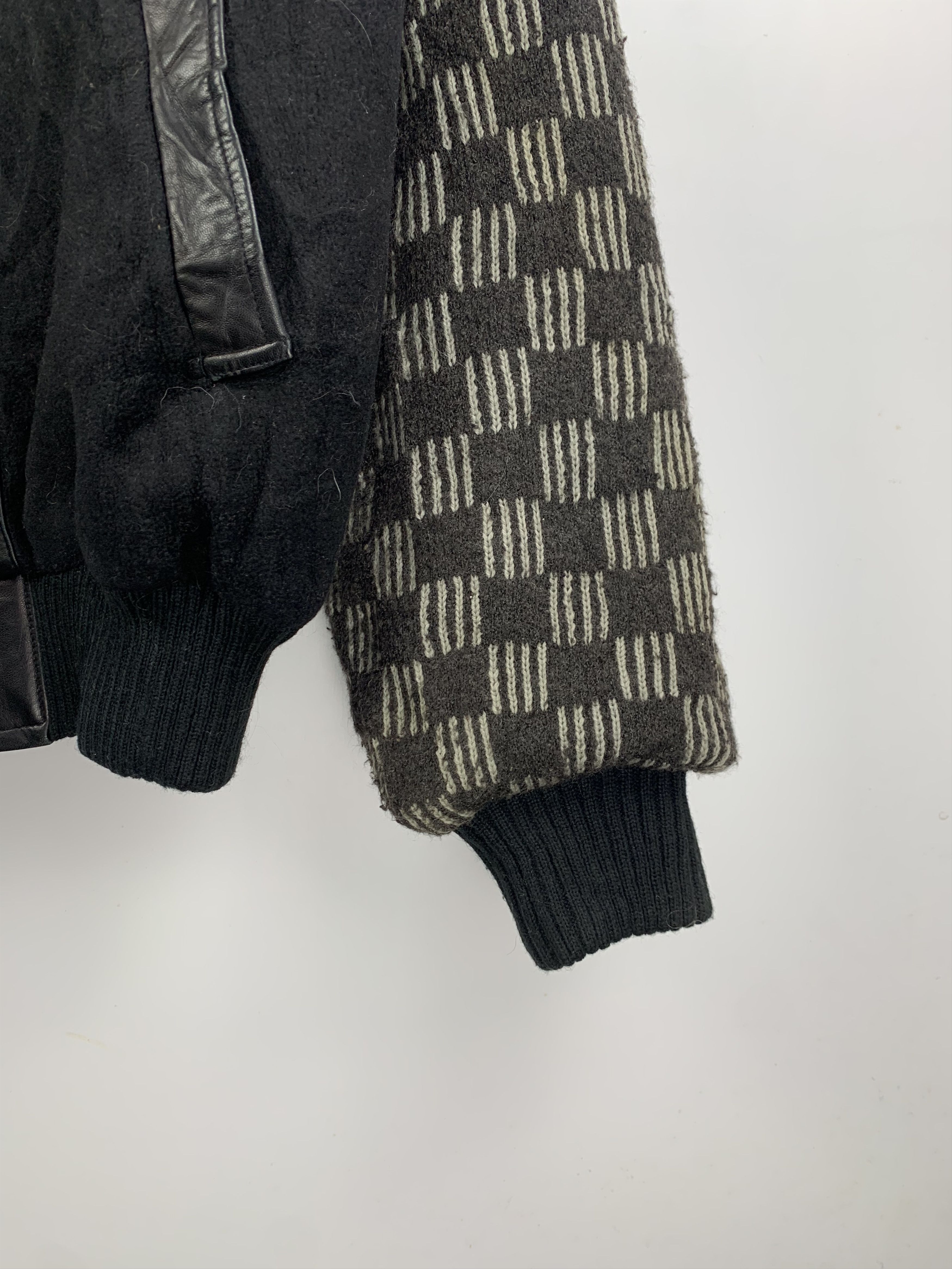 Japanese Brand Vintage Phorika Checkered Fleece Sleeve Zip Up Bomber Jacket Size US L / EU 52-54 / 3 - 7 Thumbnail